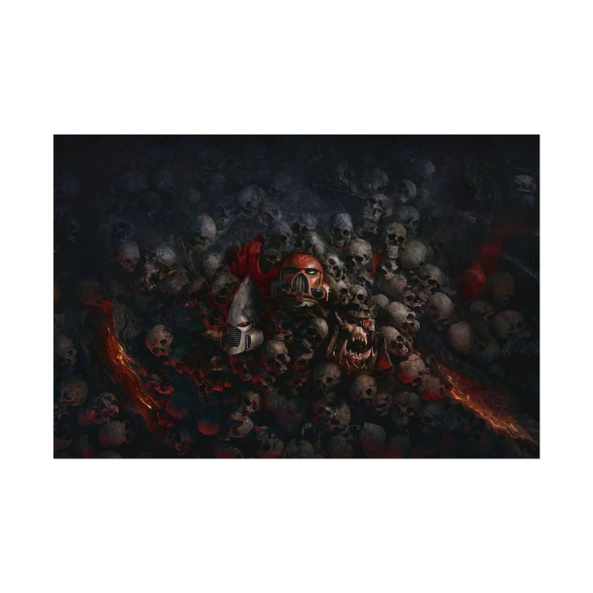Warhammer 40K Dawn of War Skull Poster Print — Rolled Wall Art for Gamers & Collectors, Space Marine Wall Art, Gaming Room Decor