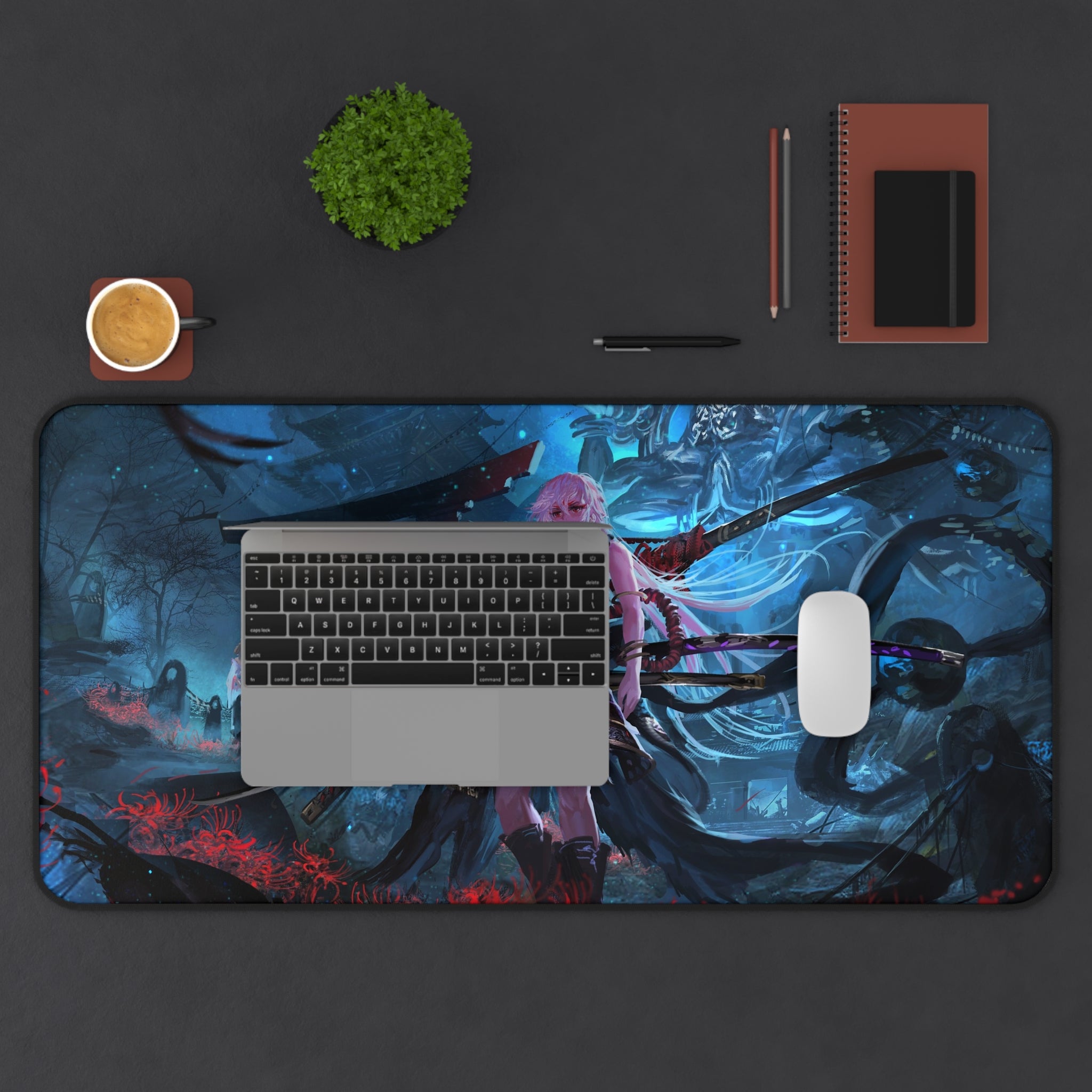 anime-samurai-girl-warrior-mouse-pad-japanese-katana-samurai-warrior-desk-mat-japanese-anime-girl-samurai-desk-pad-torii-gate