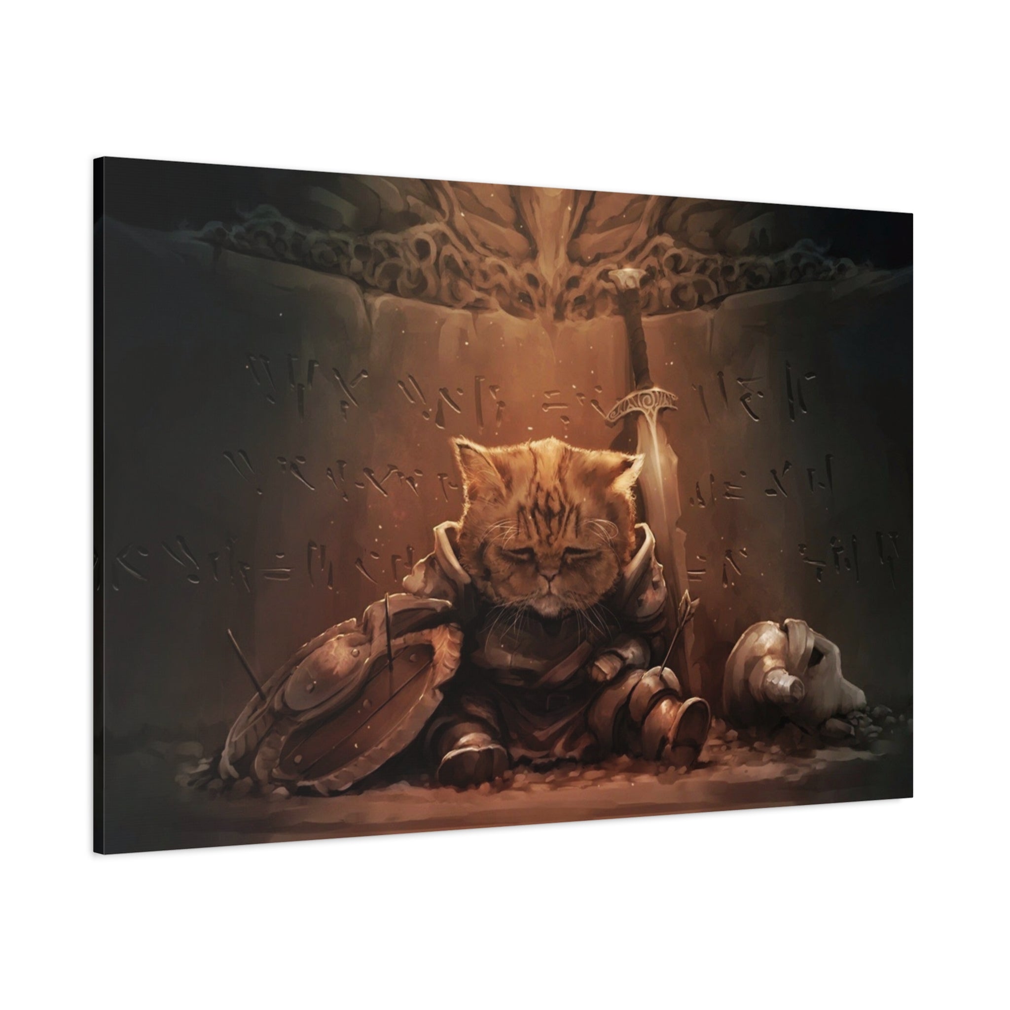 The Elder Scrolls Skyrim Canvas Wall Art - Cat Game Canvas Print Room Decor, Dragon Gaming Wall Art, Skyrim Gift