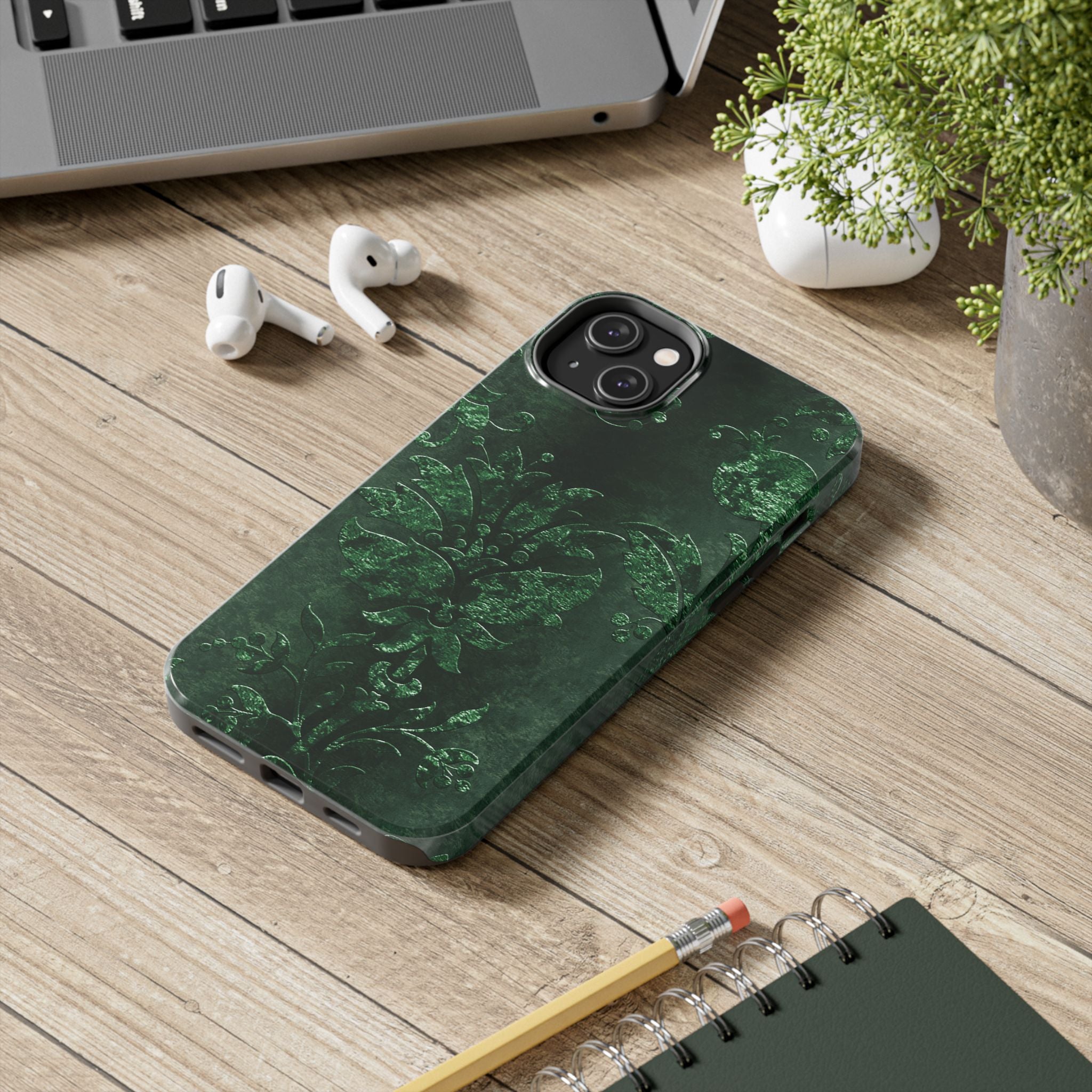 embossed-emerald-velvet-tough-iphone-case-protective-iphone-cover-heavy-duty-iphone-case-rugged-phone-case-durable-smartphone