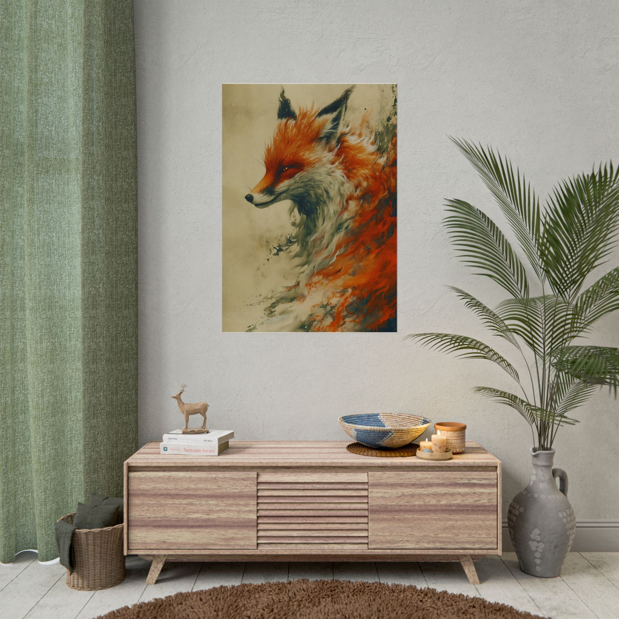 fantasy-red-fox-poster-print-rolled-posters-wall-art-animal-lover-gift-unique-home-decor-wildlife-art-print-fox-lover-birthda