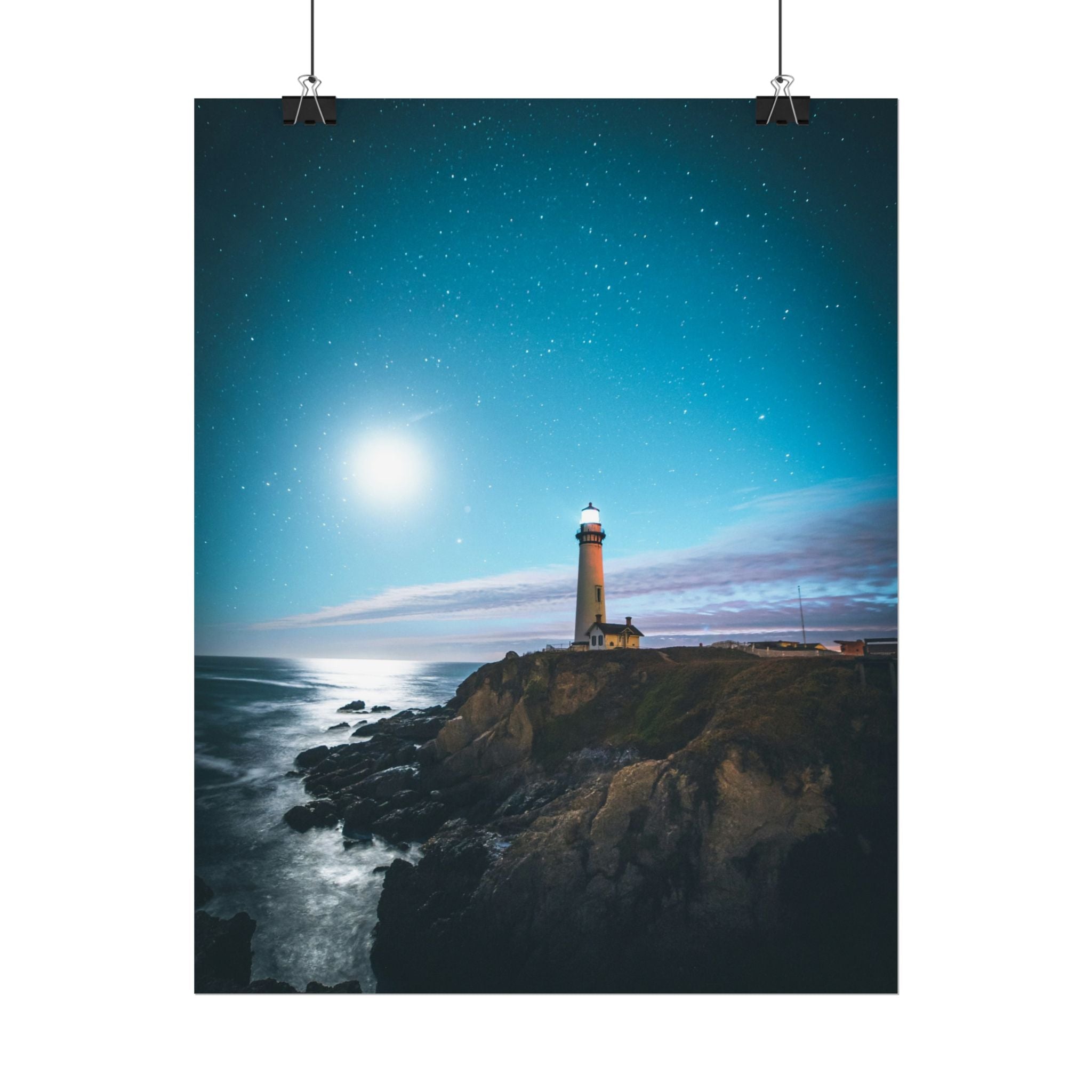 lighthouse-on-rock-poster-print-coastal-wall-art-nautical-wall-decor-beach-house-decoration-seaside-wall-ocean-wall-art