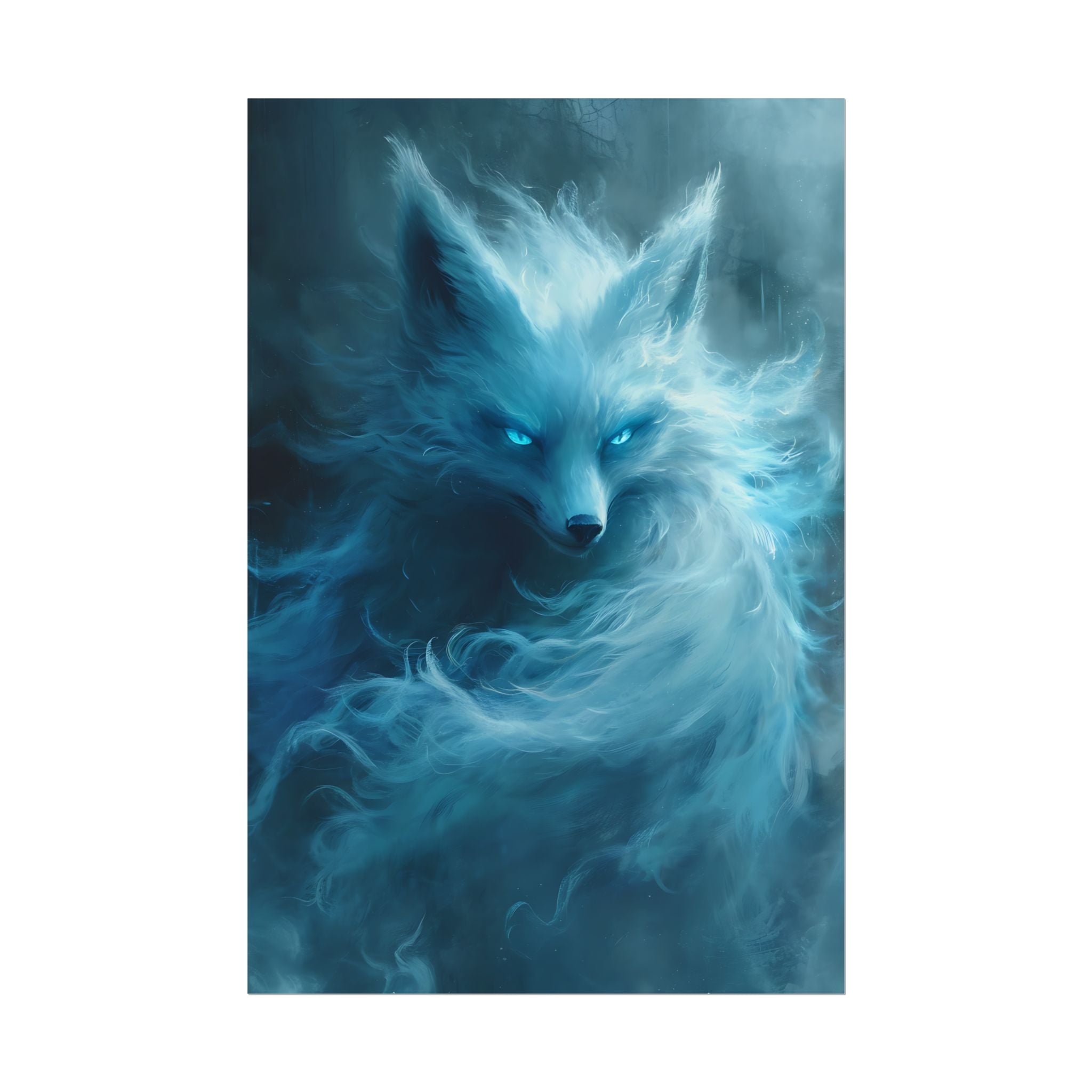 arctic-white-snow-fox-poster-print-fantasy-decor-wildlife-wall-art-home-decor-animal-lover-gift-anime-fantasy-gift