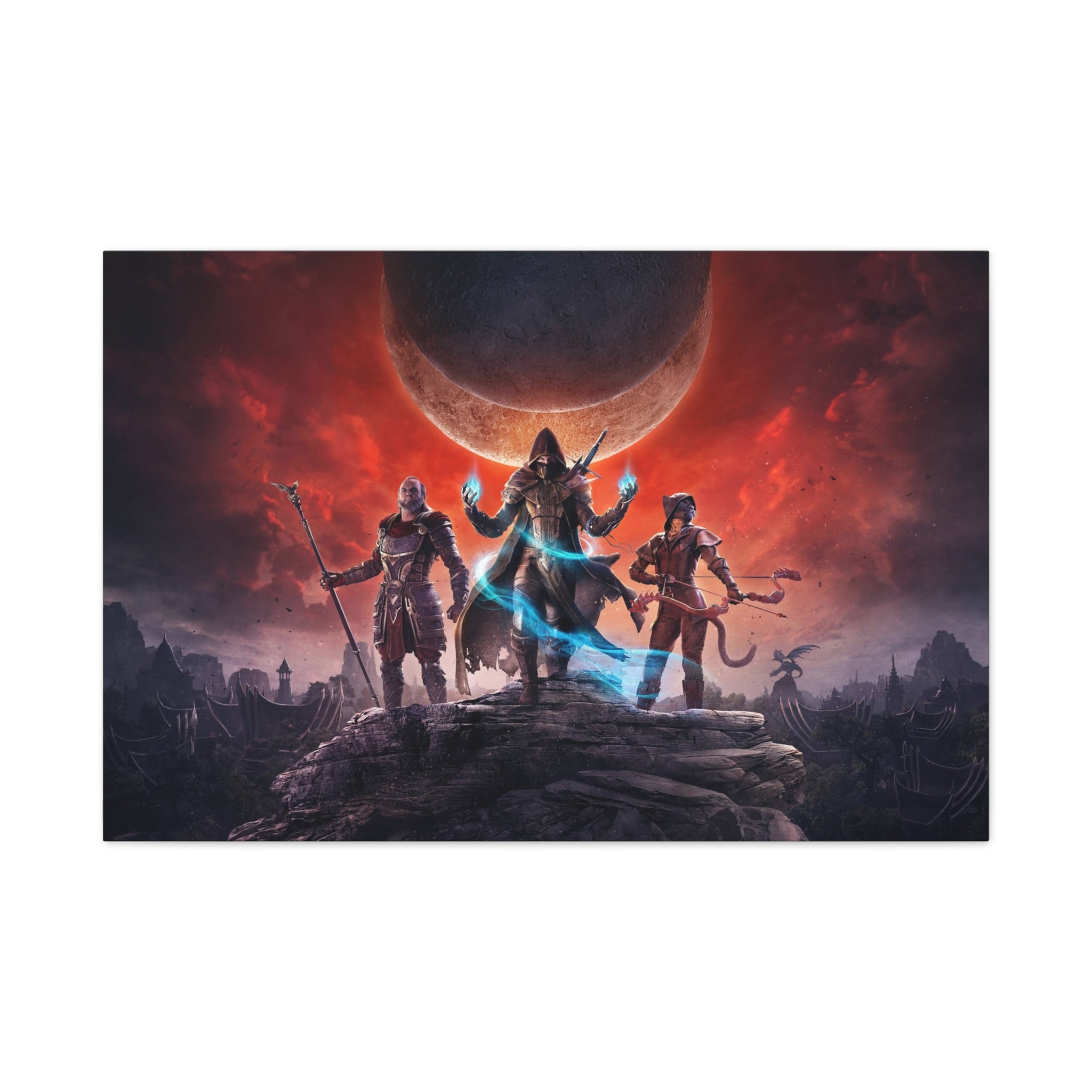 The Elder Scrolls Elsweyr, Skyrim Canvas Wall Art - Dragon Game Canvas Print Room Decor, Gaming Wall Art, Skyrim Gift