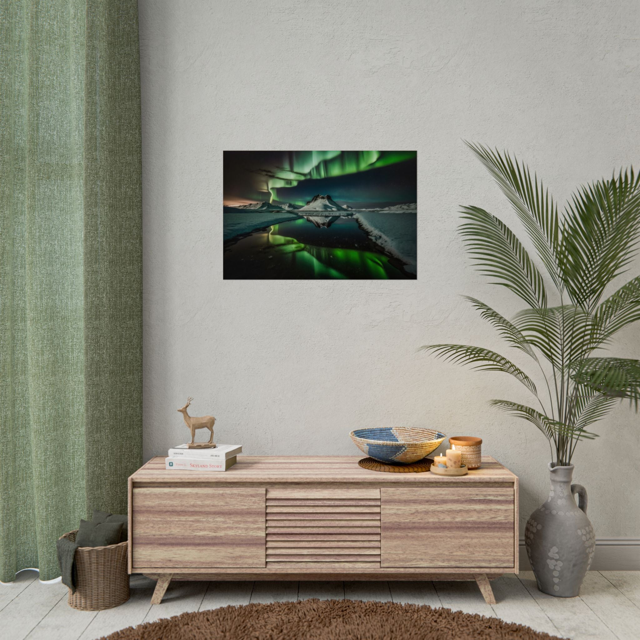 Aurora Borealis Poster Wall Art Print, Scenery Northern Lights,  Home Decor, Starry Night Photography, Housewarming Gifts