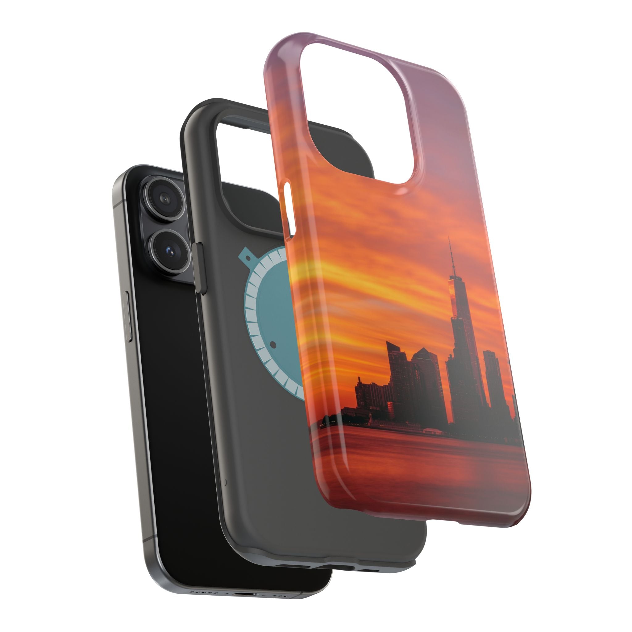sunset-nyc-cityscape-magnetic-tough-case-durable-phone-protector-new-york-tough-case-gift-for-photographers-urban-aesthetic