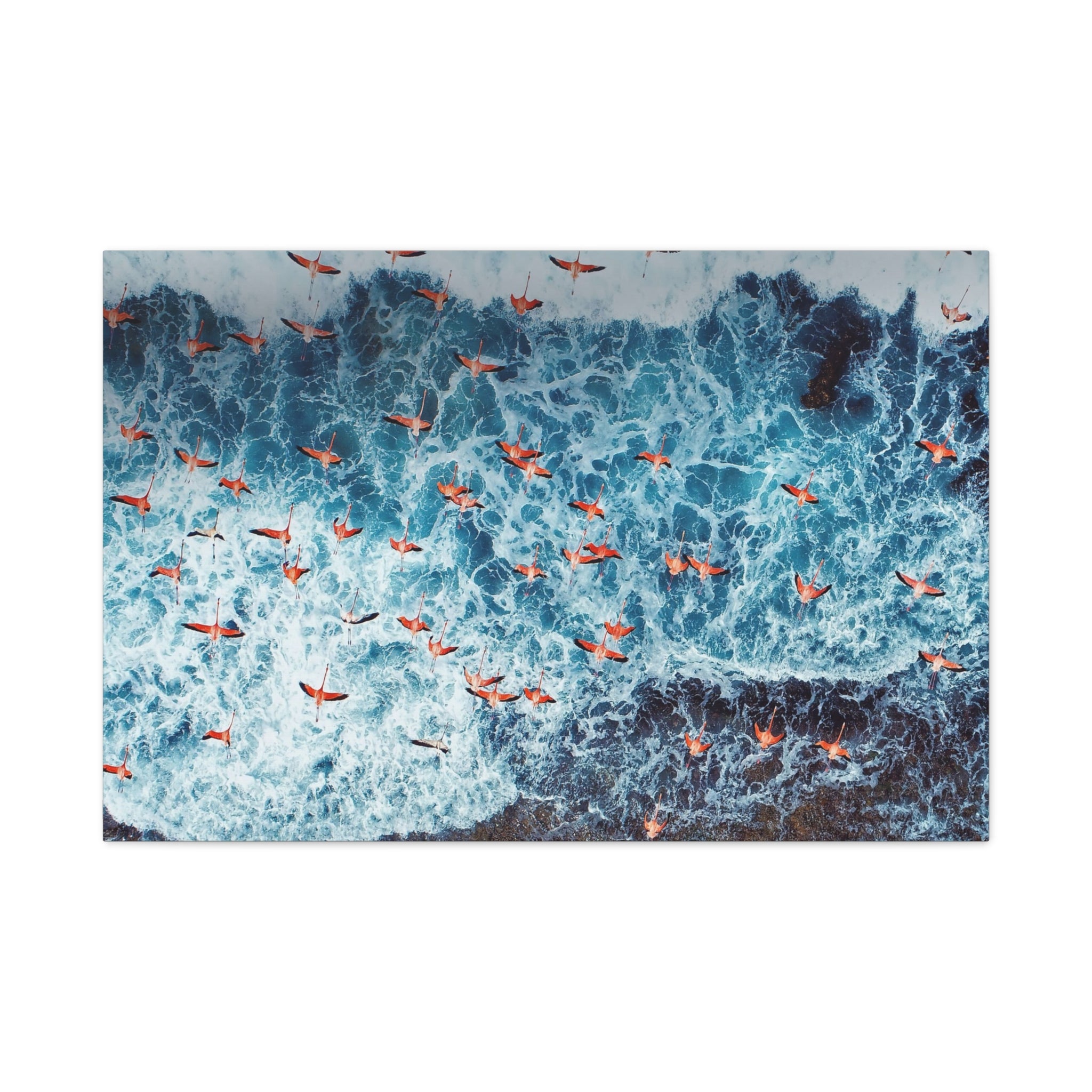 pink-flamingo-birds-canvas-wall-art-ocean-landscape-print-matte-stretched-home-decor-tropical-beach-painting-animal-wall-deco