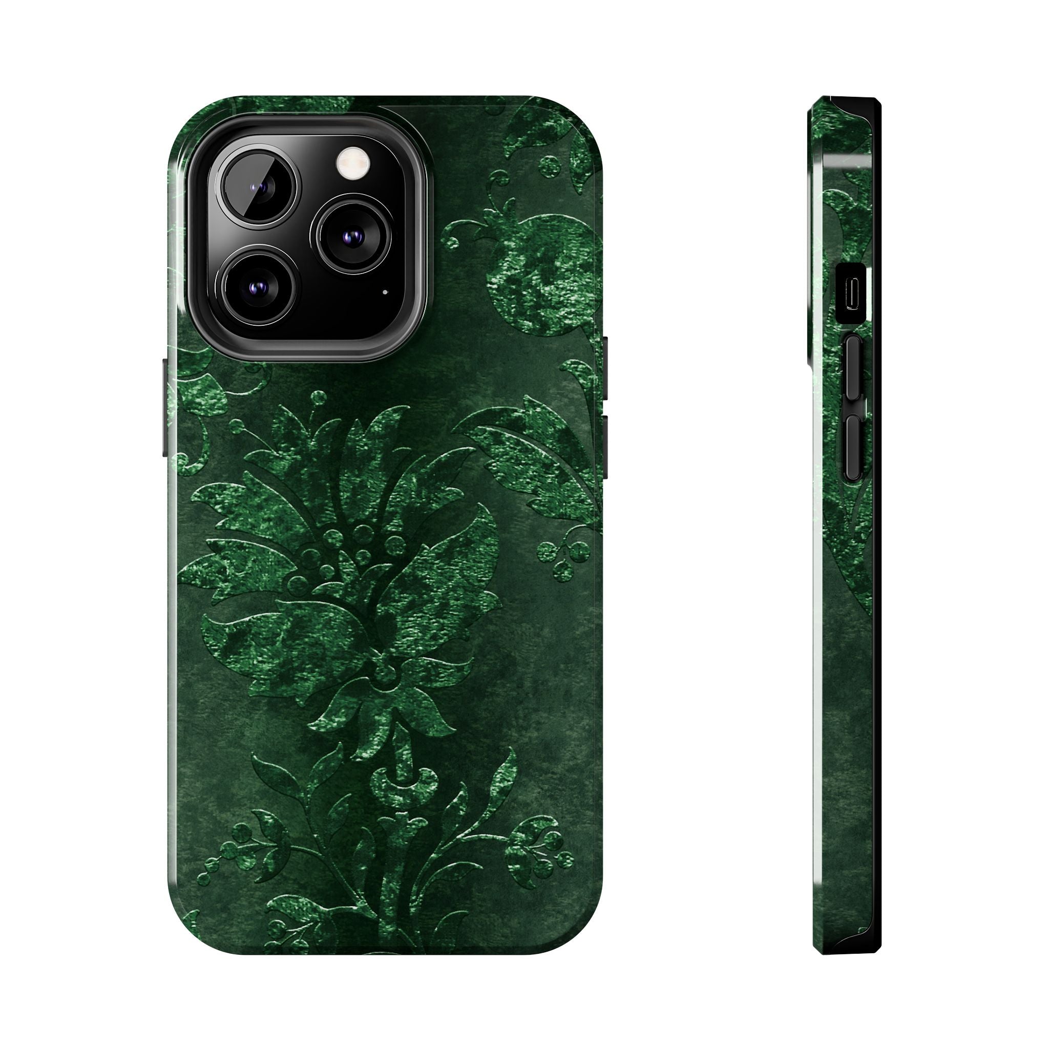 embossed-emerald-velvet-tough-iphone-case-protective-iphone-cover-heavy-duty-iphone-case-rugged-phone-case-durable-smartphone