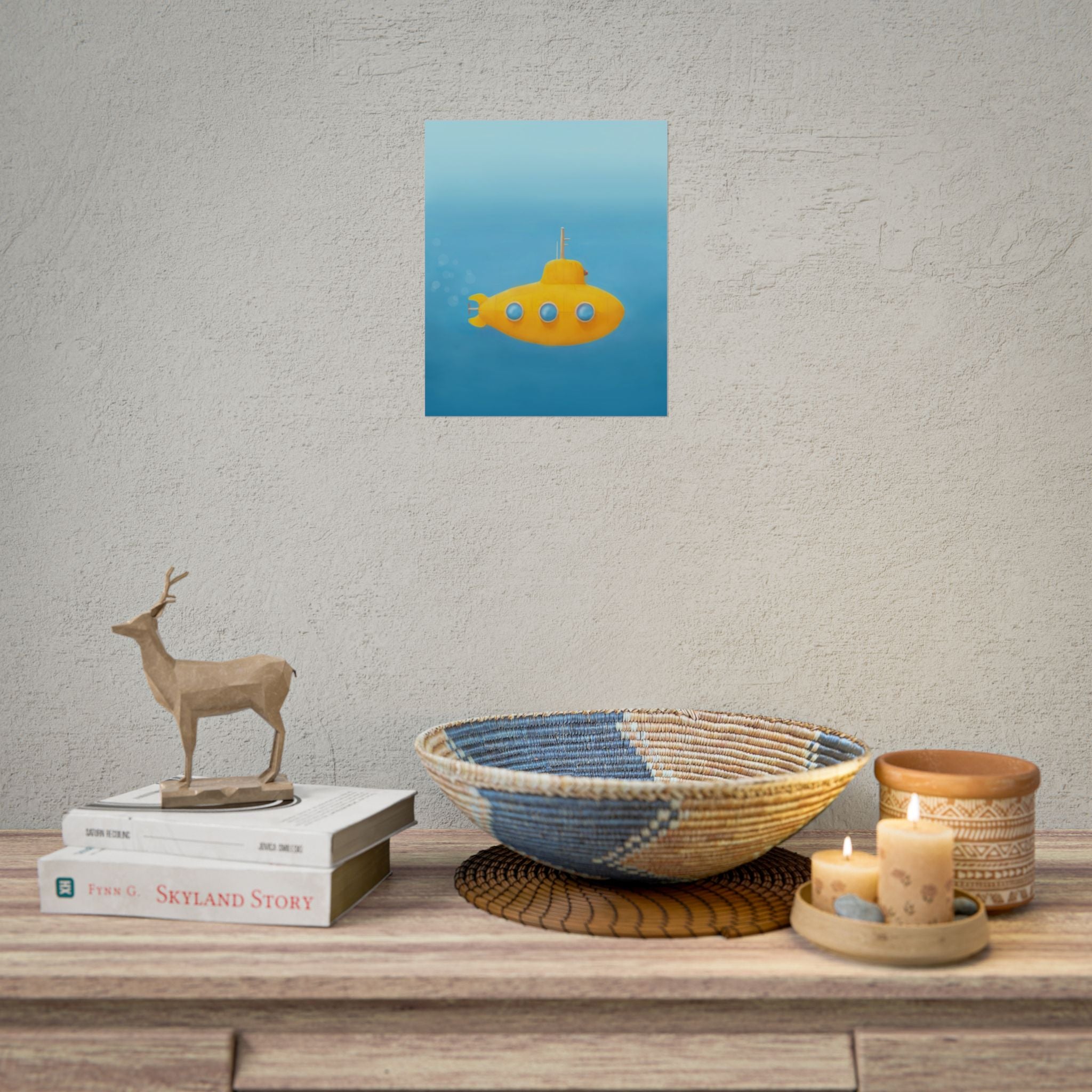 yellow-submarine-nursery-poster-art-fine-art-poster-wall-art-submarine-print-yellow-nursery-decor-gender-neutral-nursery