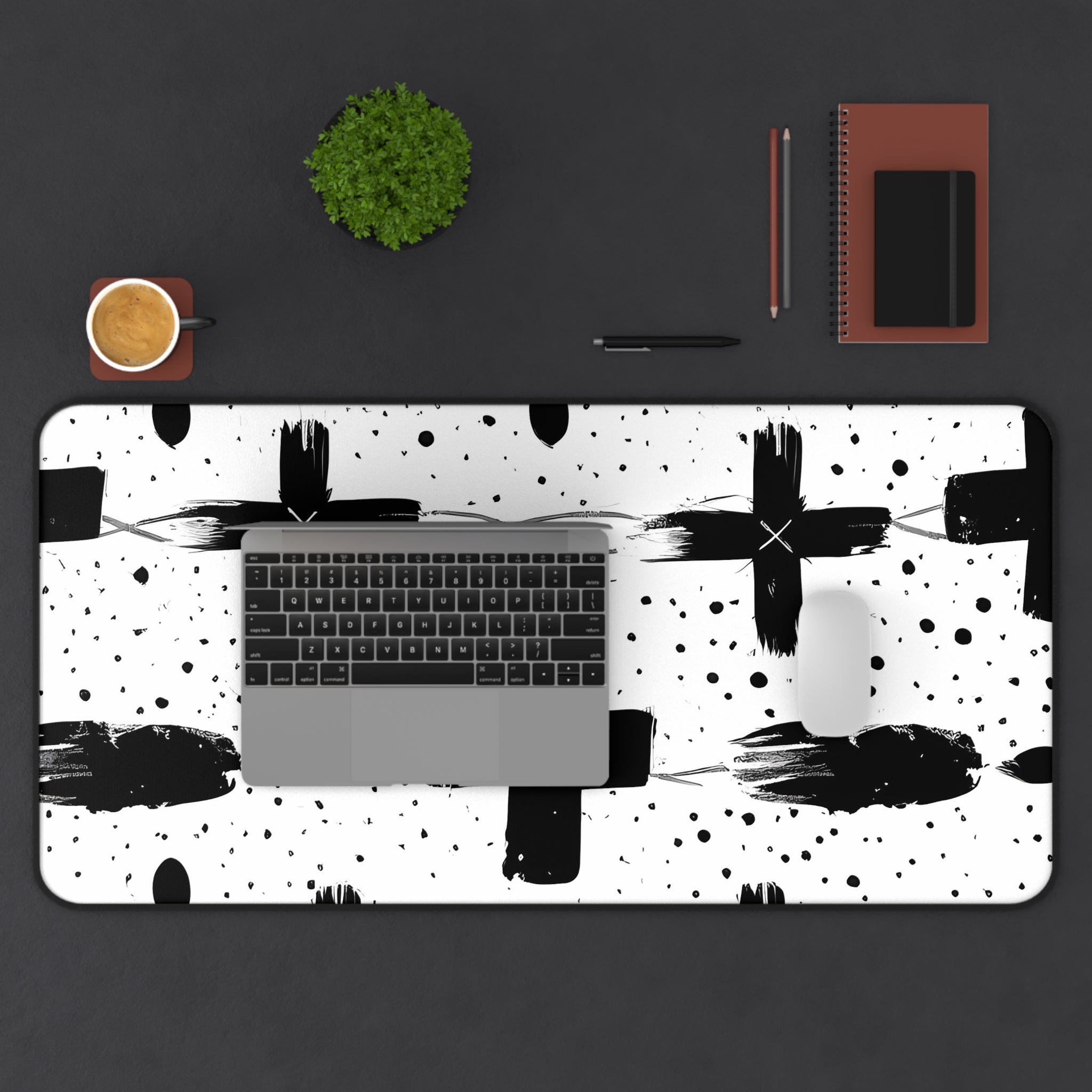 plus-monochrome-mouse-pad-black-and-white-face-desk-mat-sleek-black-and-white-desk-pad-modern-minimalist-mouse-pad