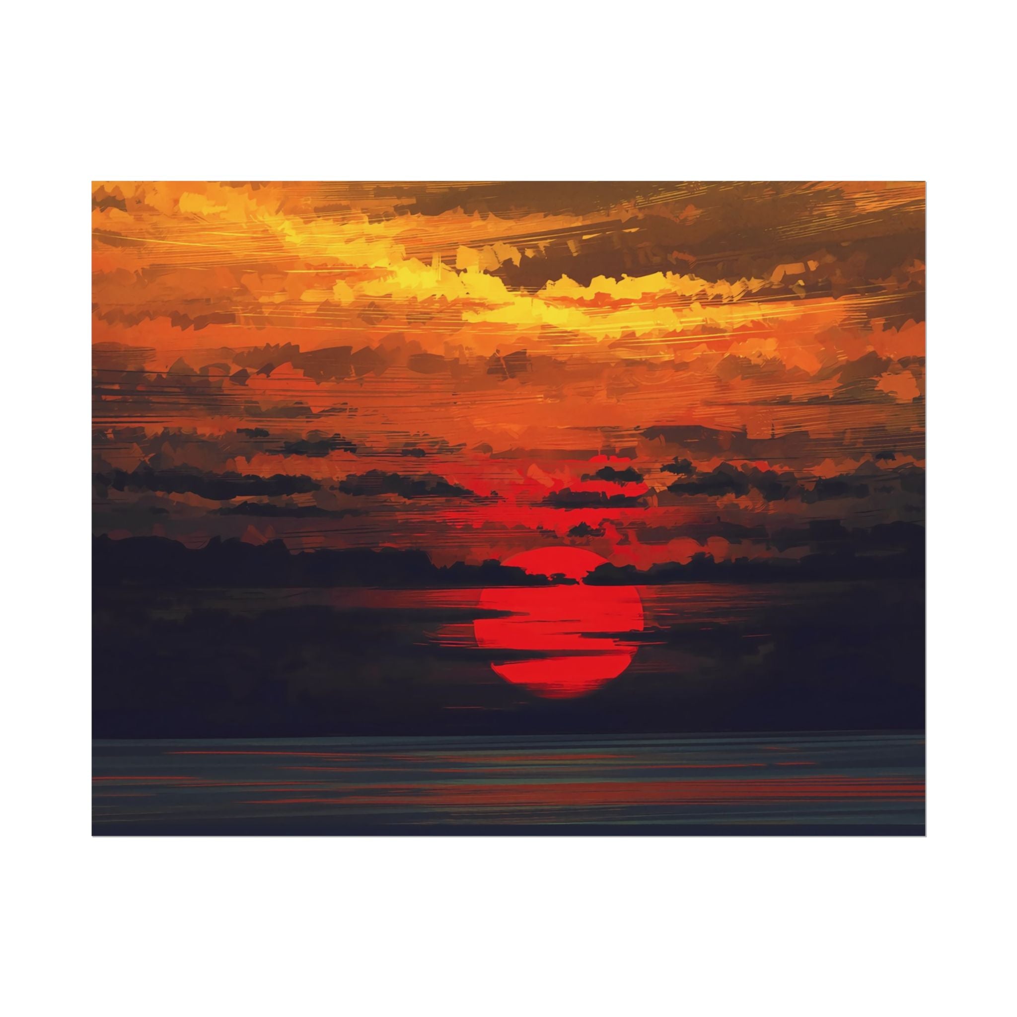 red-sunset-landscape-poster-print-cozy-home-decor-living-room-decor-farm-house-wall-decor-house-warming-gift