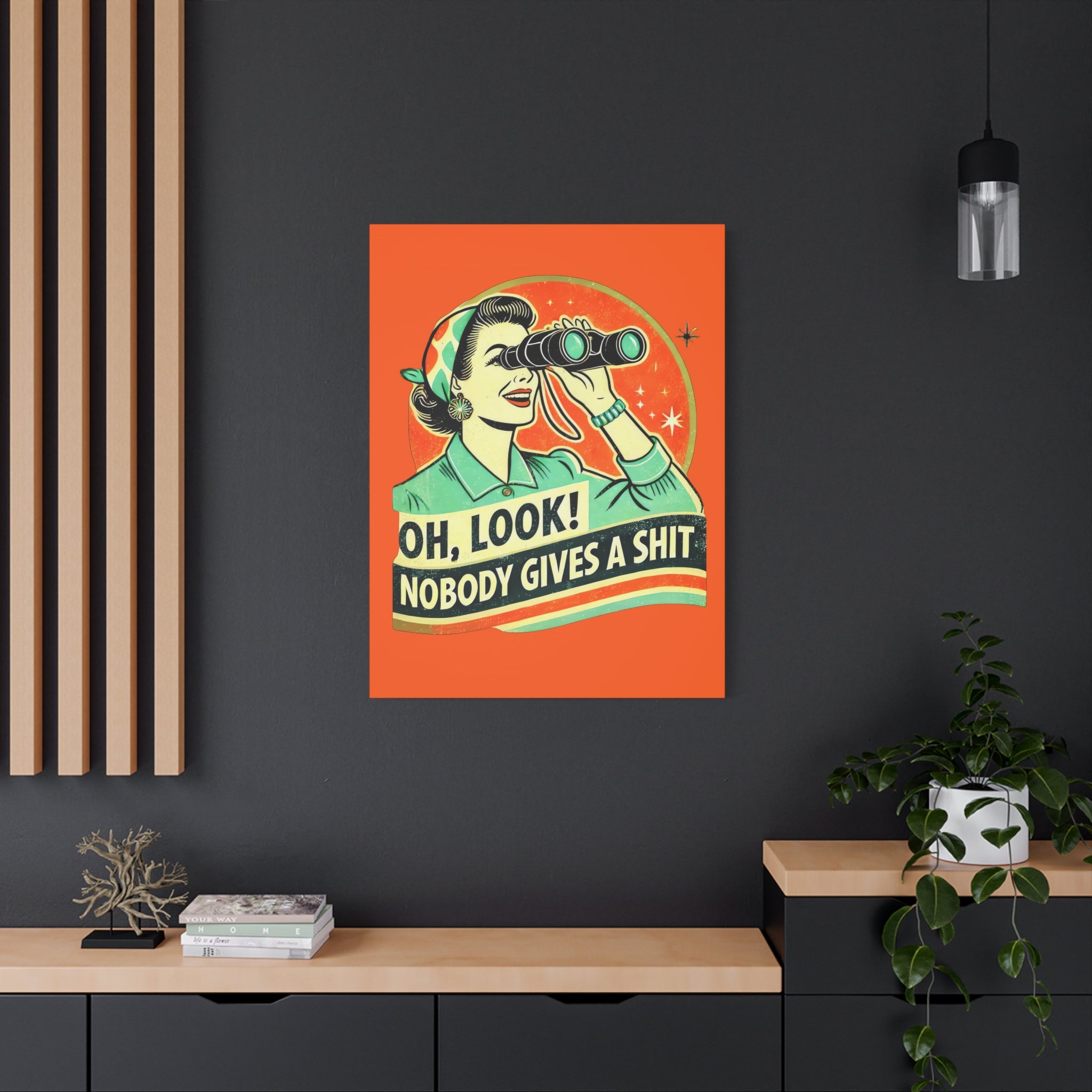 canvas-wall-art-funny-retro-woman-humorous-home-decor-matte-stretched-print-gift-for-her-vintage-style-poster-unique-wall