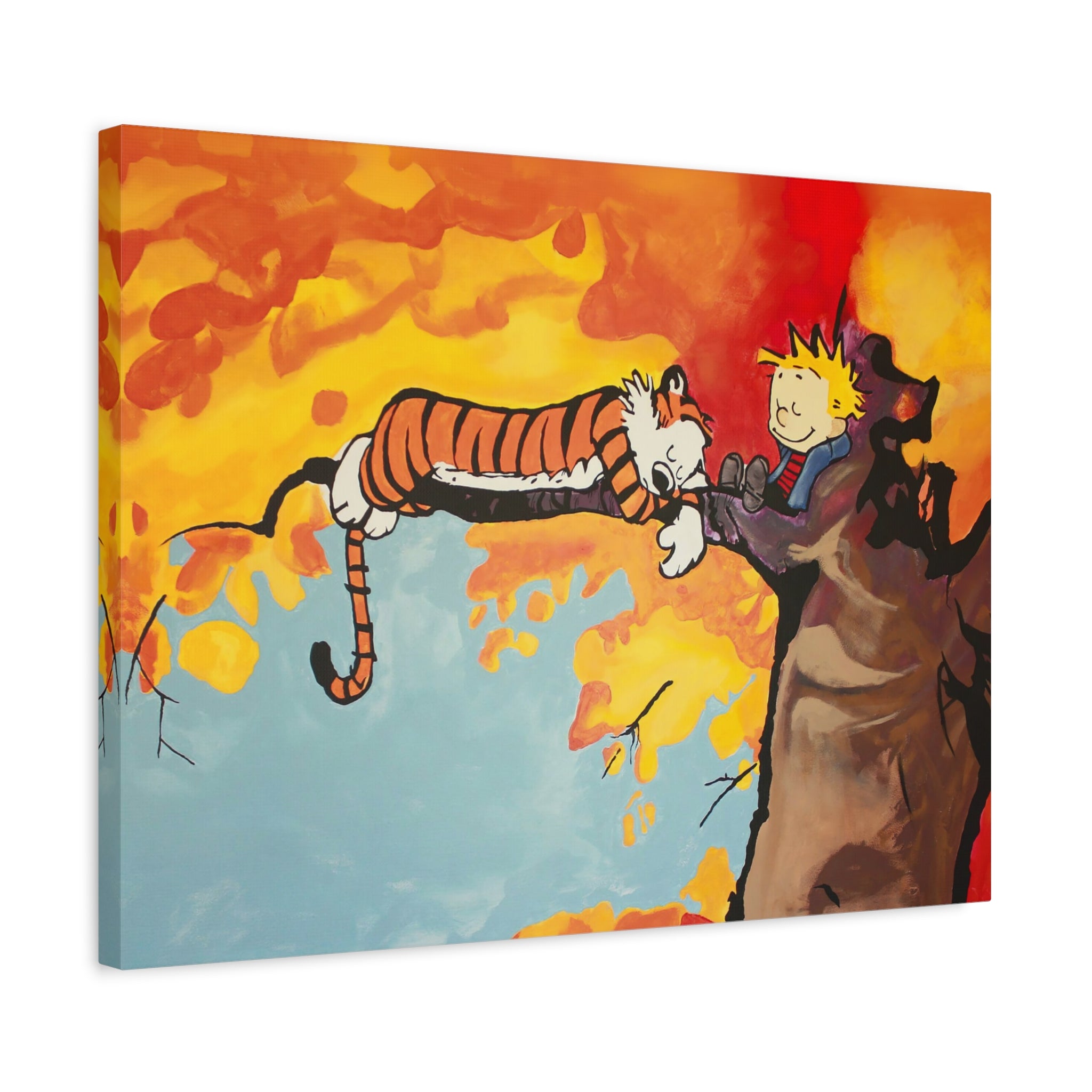 Calvin and Hobbes Canvas Wall Art - Nostalgic Comic Strip Poster for Nursery & Kids Room Decor - Friendship Theme Gift Idea