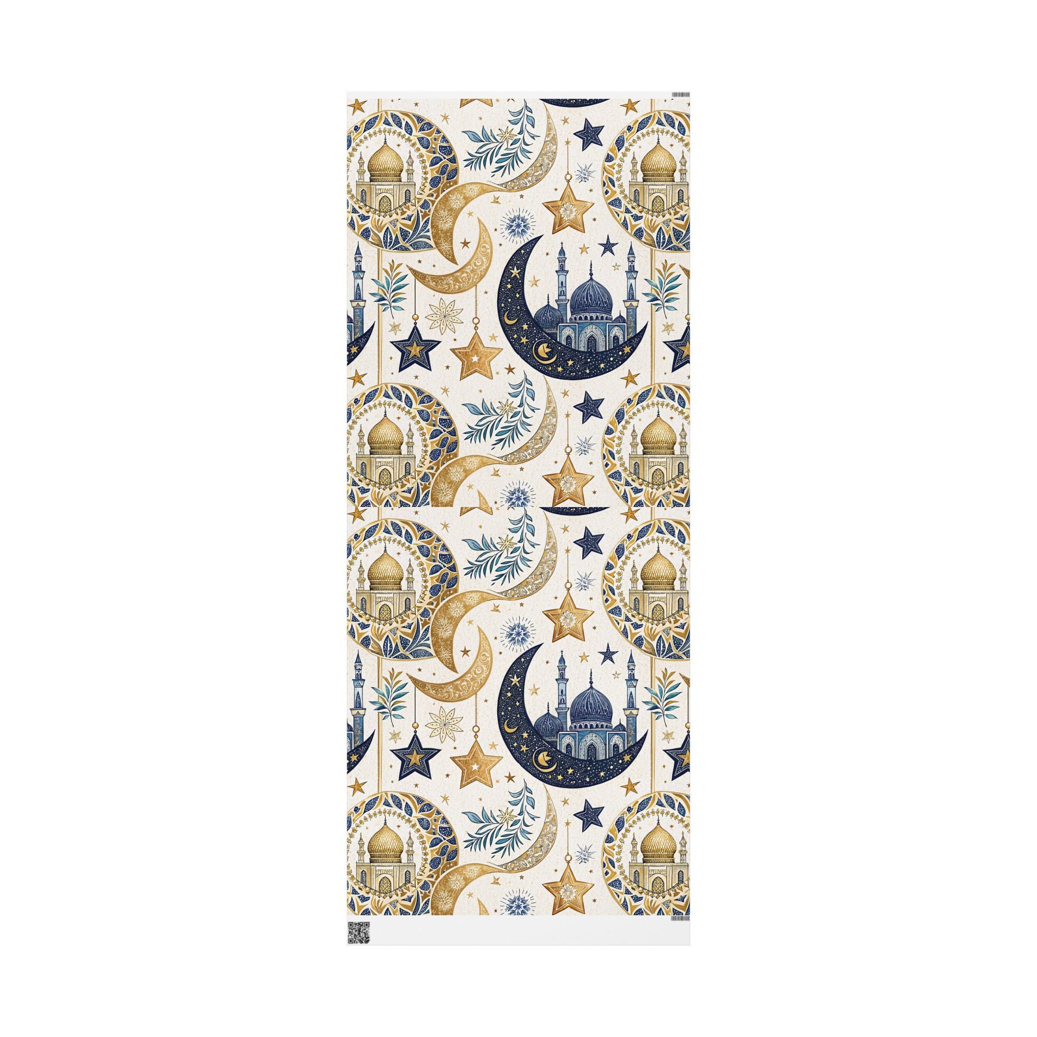ramadan-night-wrapping-papers-islamic-crescent-moon-gift-wrap-mosque-silhouette-eid-holiday-supplies-festive-present-packagin