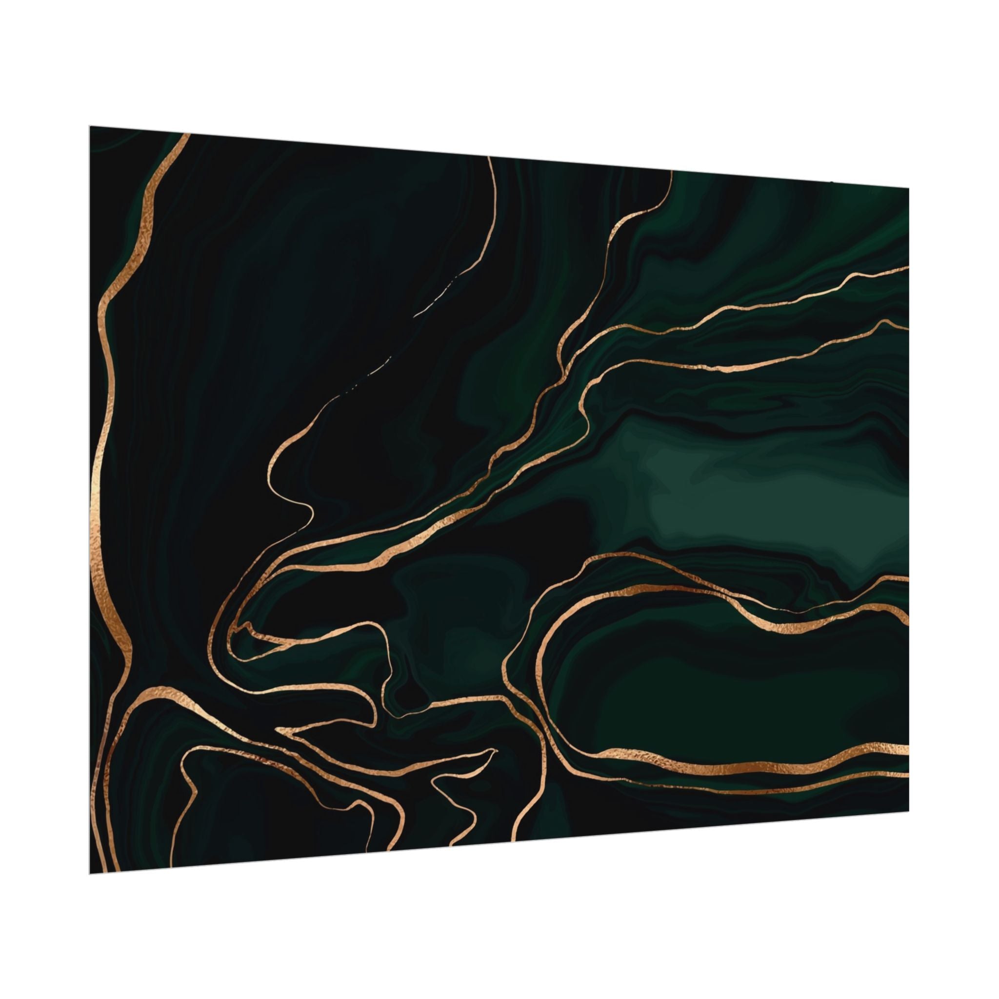 Abstract Green Gold Poster Print - Wall Art, Home Decor, Office Decor, Green Canvas Bedroom, Modern Art, Green Print