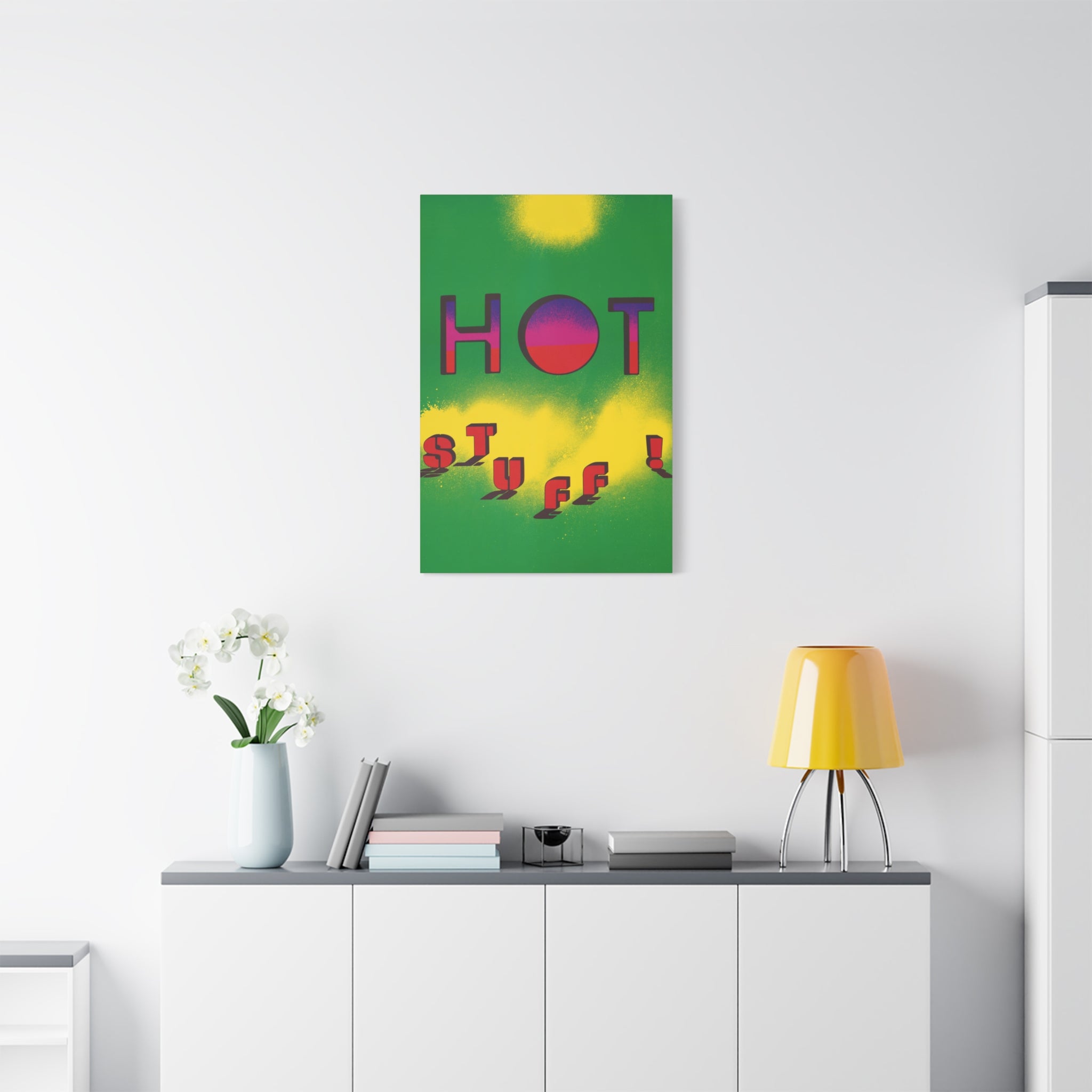 hot-stuff-canvas-wall-art-pop-art-poster-retro-motivational-print-lanny-sommese-design-matte-stretched-canvas