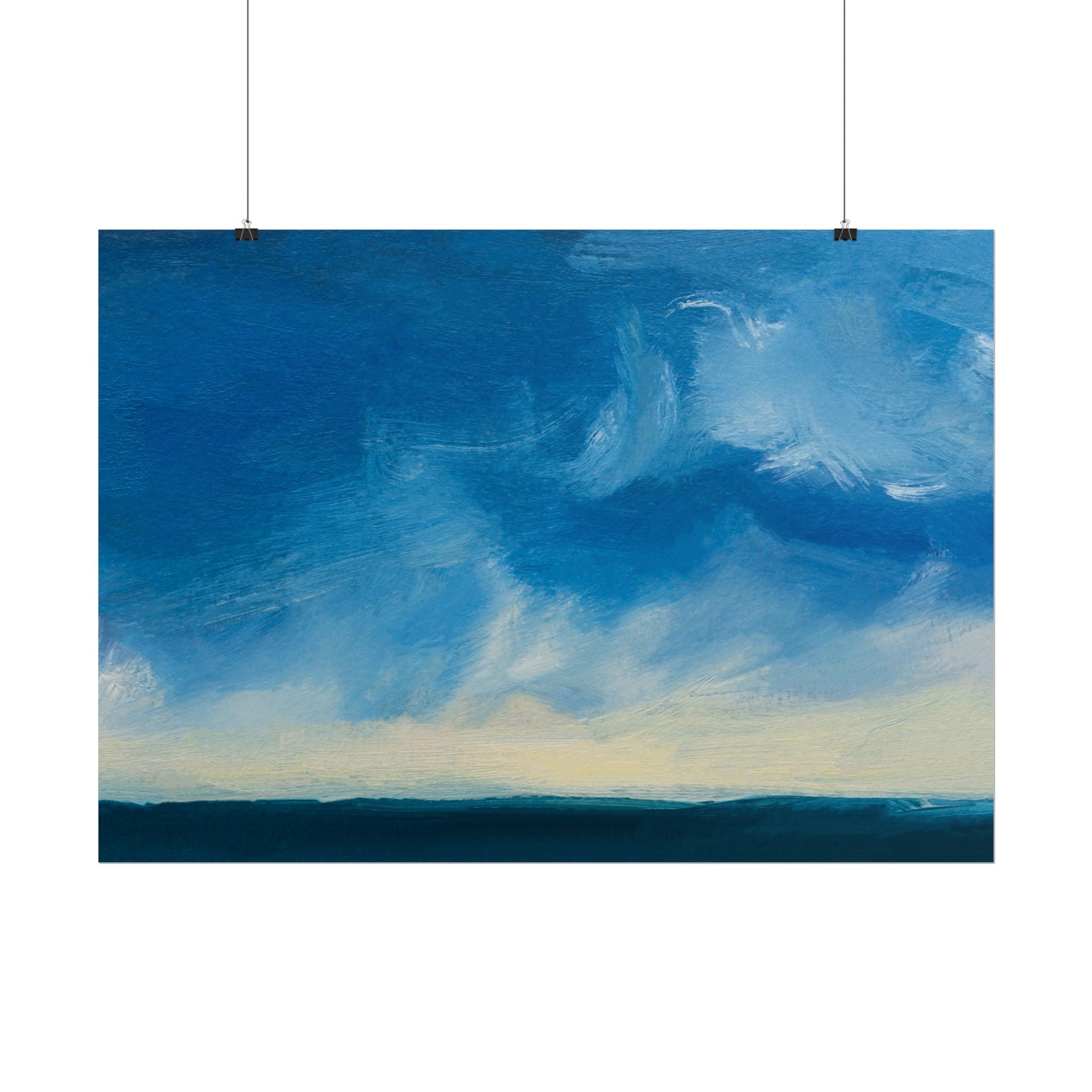 Blue Abstract Poster Print - Ocean and Sky, Home Decor, Office Wall Art, Gift for Art Lovers, Blue Room Decor, Abstract