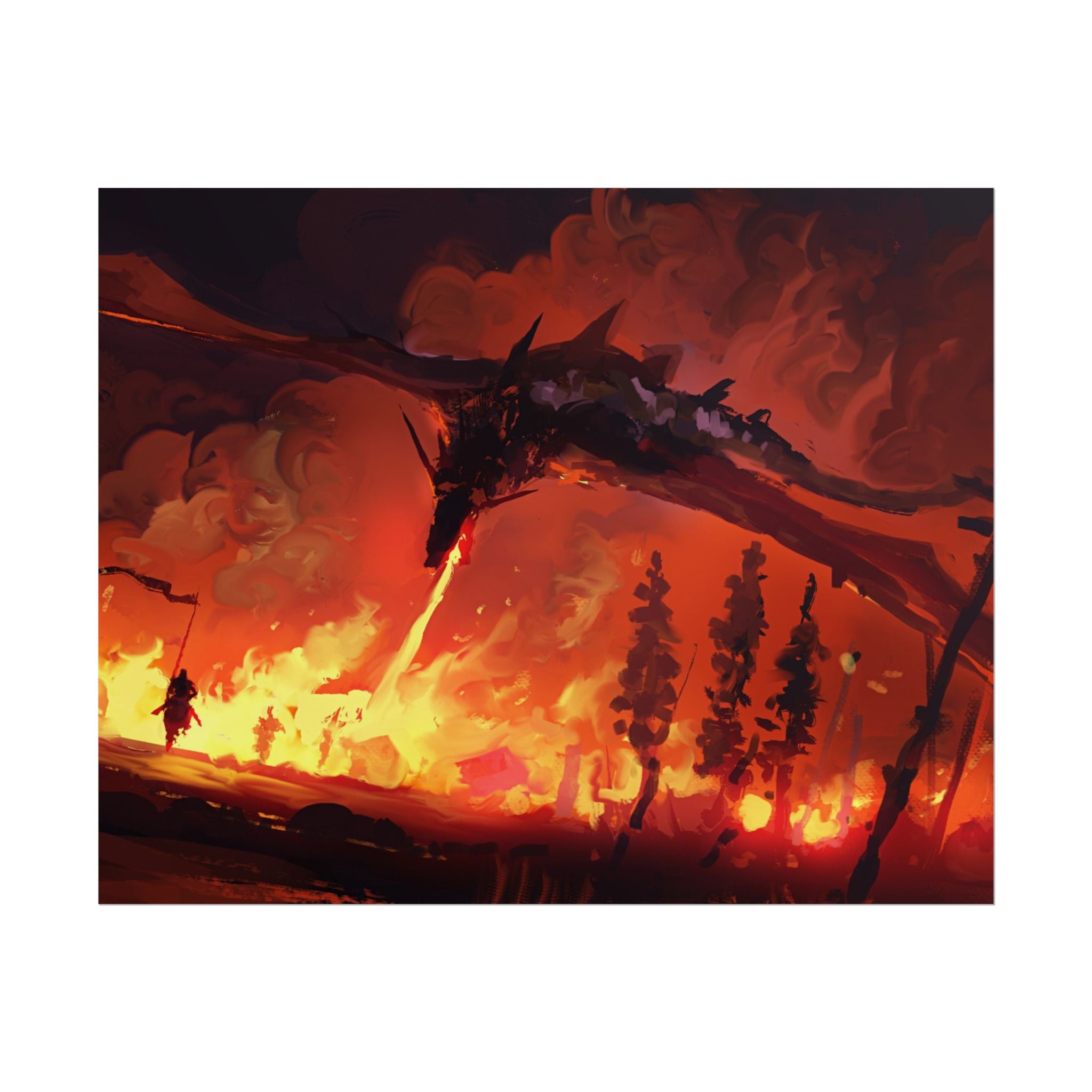 dragon-fire-rolled-poster-fantasy-art-print-mythical-creature-room-decor-dungeons-and-dragons-wall-art-magical-poster-print-m