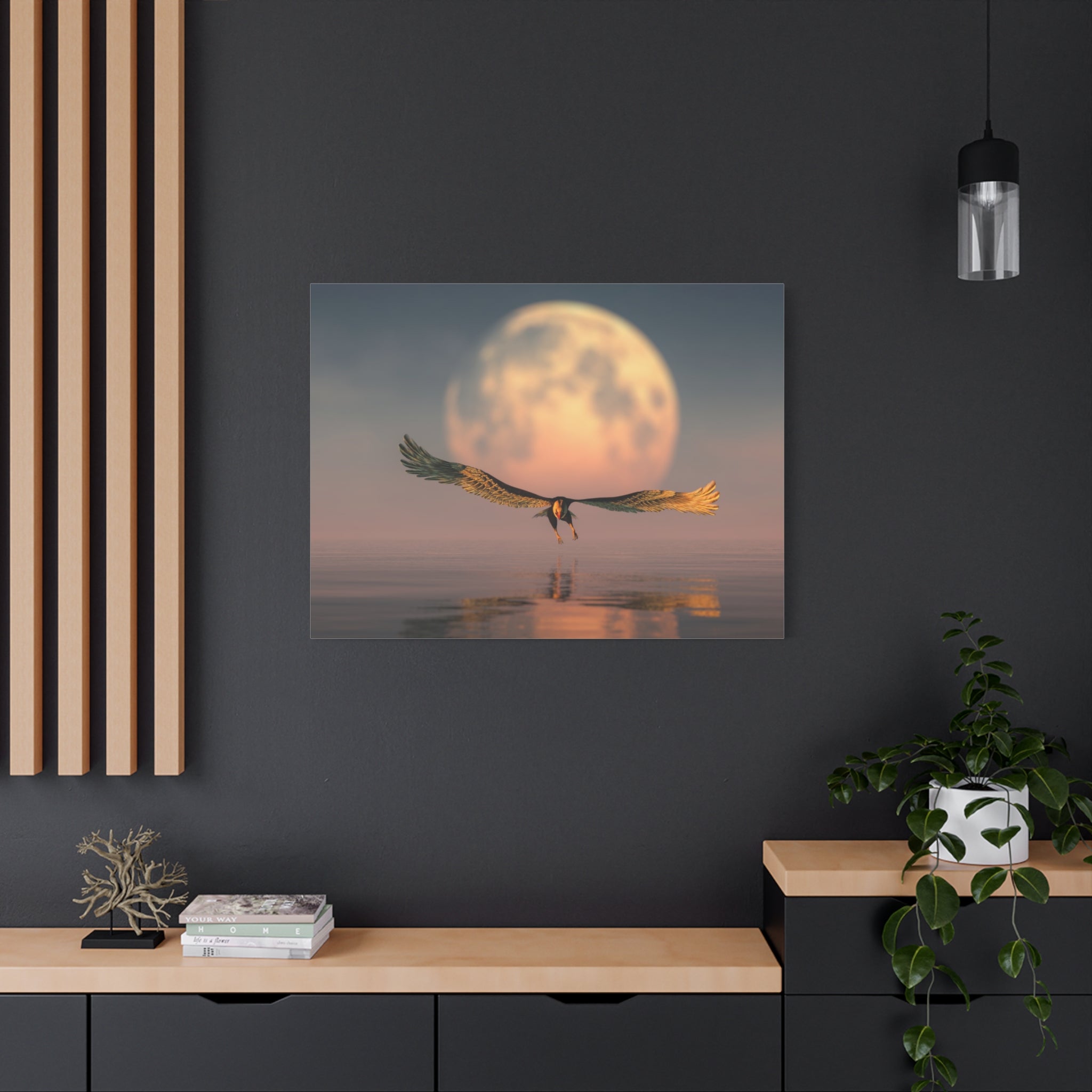 canvas-print-eagle-moon-illustration-living-room-wall-decor-stretched-matte-canvas-art-home-decor-wildlife-painting-wall-hang