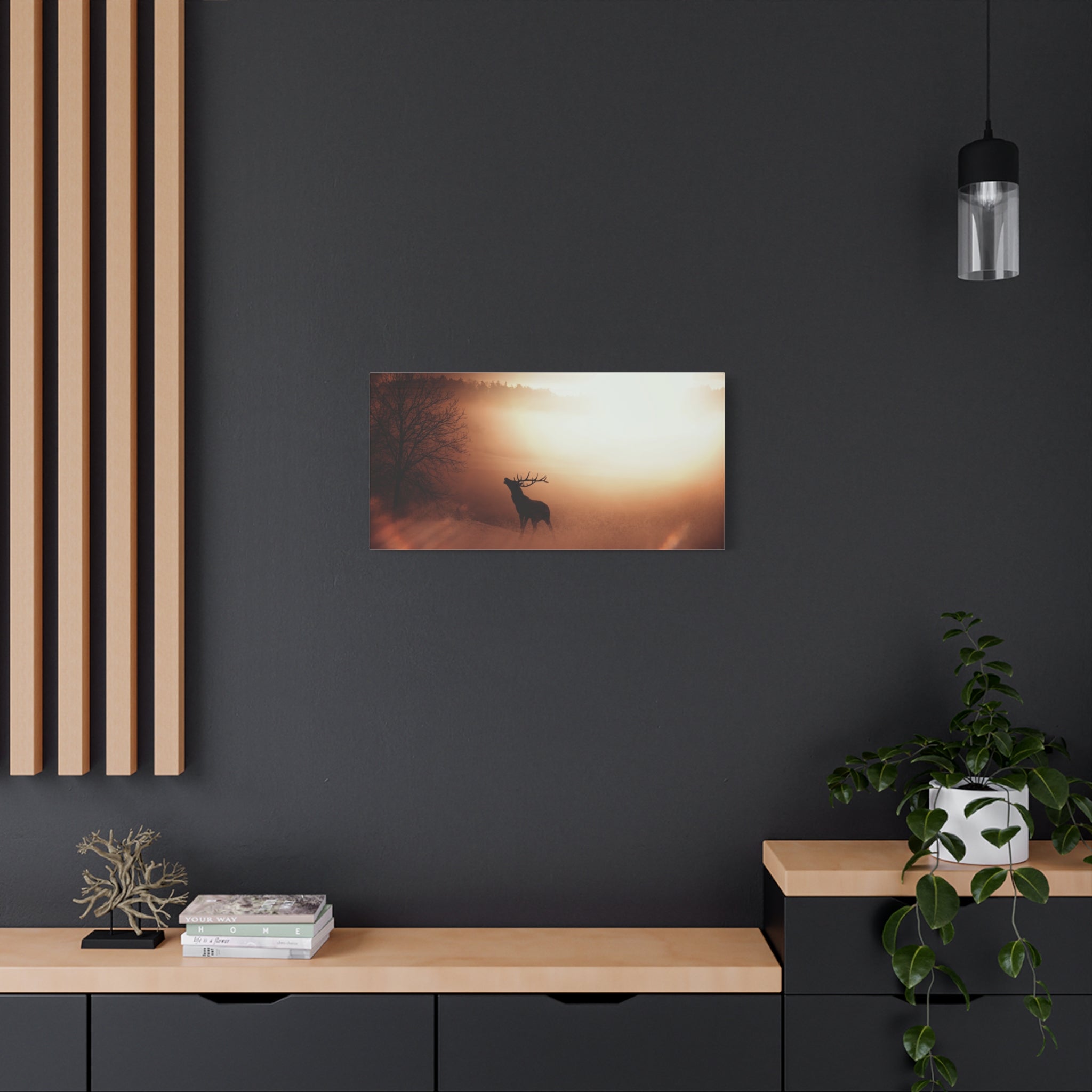 canvas-print-elk-in-forest-nature-home-decor-animal-wall-art-wildlife-decor-matte-stretched-canvas