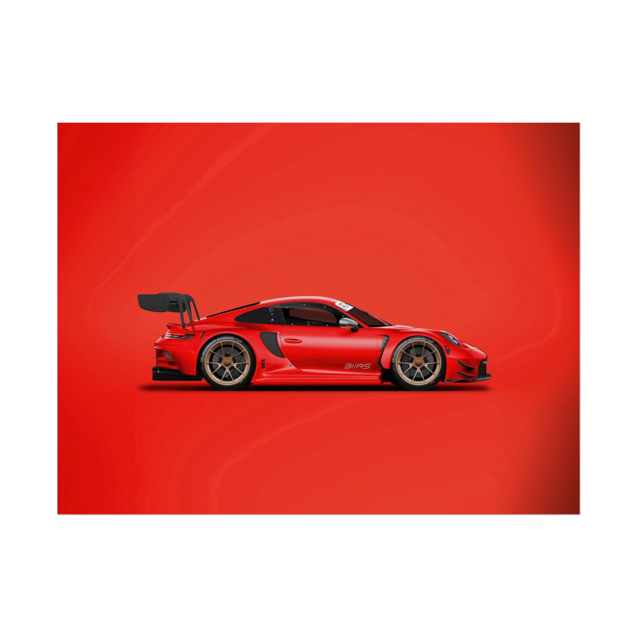 poster-print-wall-art-porsche-911-red-gt3r-red-supercar-poster-porsche-decor-rolled-poster-wall-art-hypercars-wall-decor