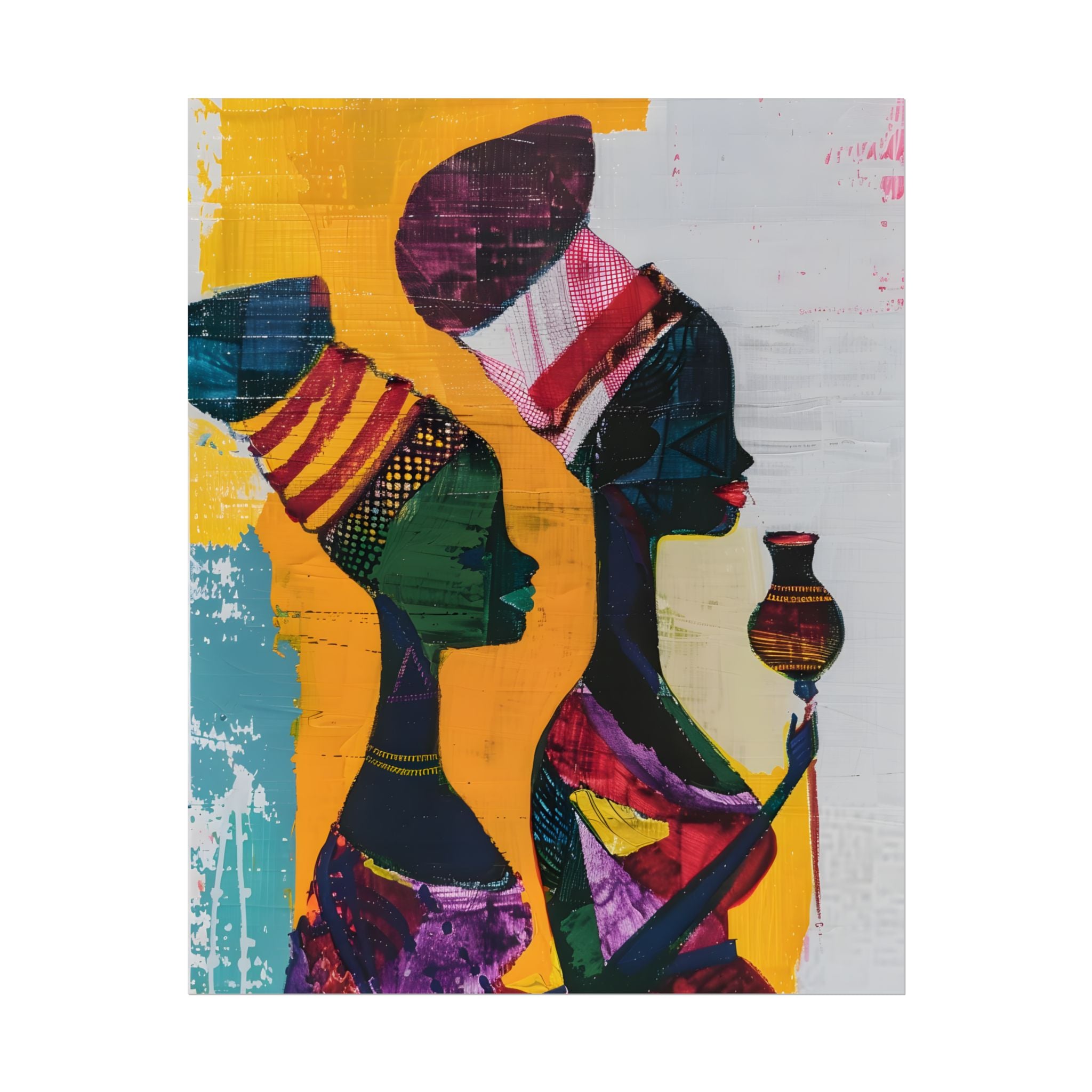 Traditional African Woman Poster Wall Art, African Portrait, Afrocentric, Tribal Home Art, Afro American Art, Ethnic Wall Decor