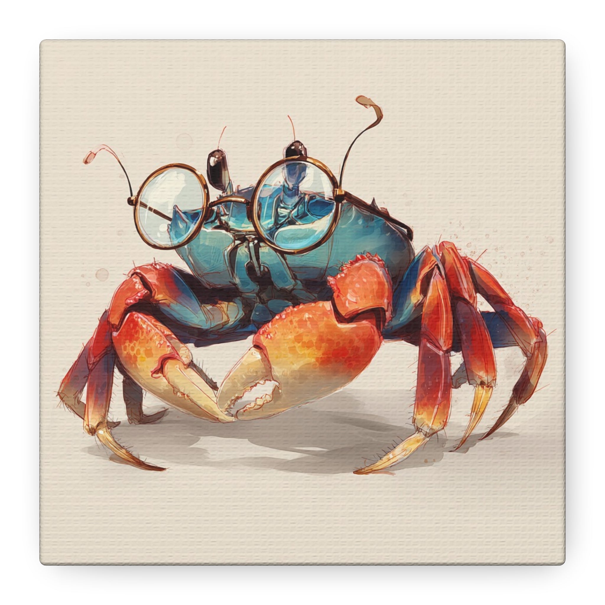 whimsical-geek-crab-art-canvas-quirky-home-decor-for-beach-lovers-canvas-wall-art