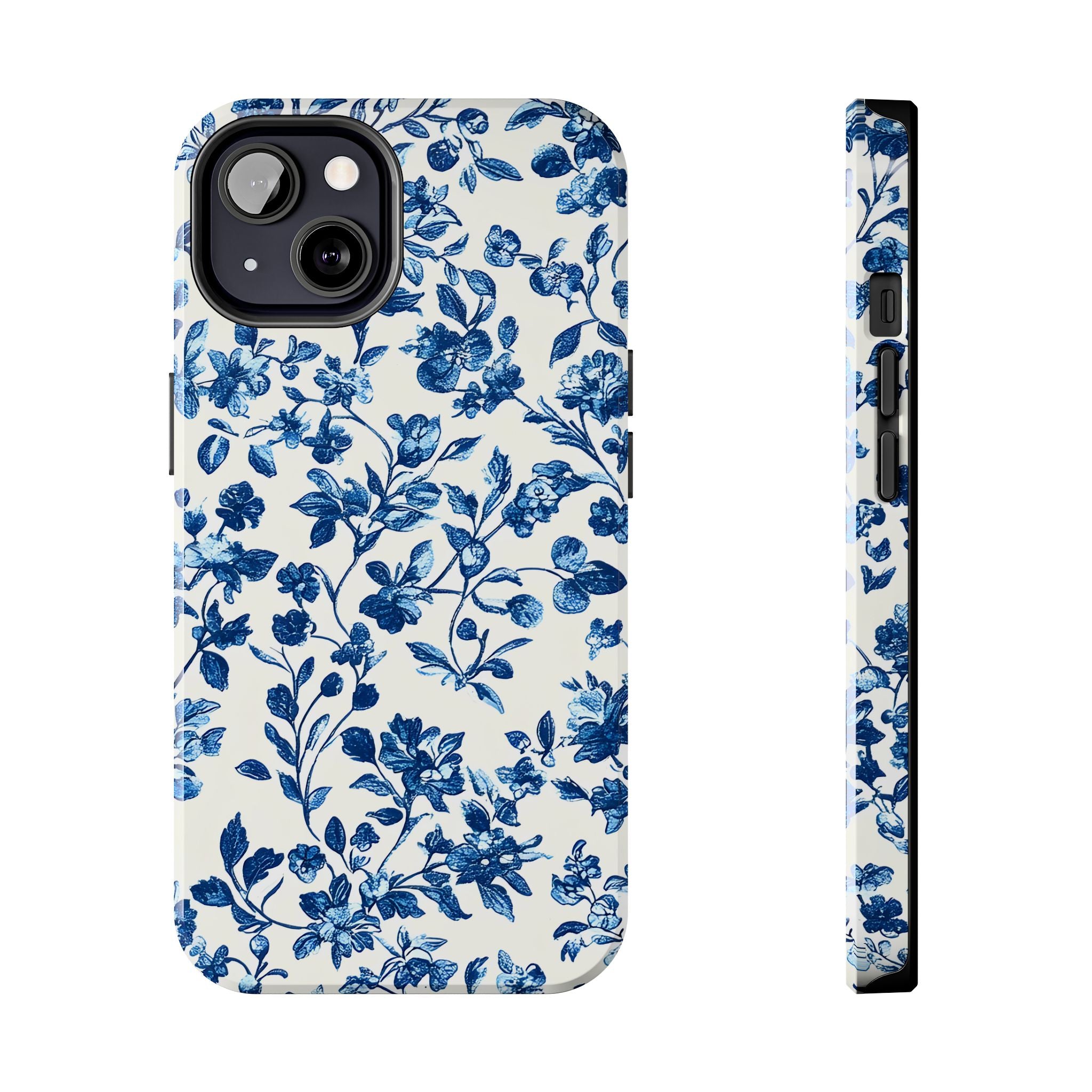 french-toile-floral-tough-phone-case-blue-phone-cover-protective-iphone-case-hard-shell-cellphone-case-vintage-design-phone-c