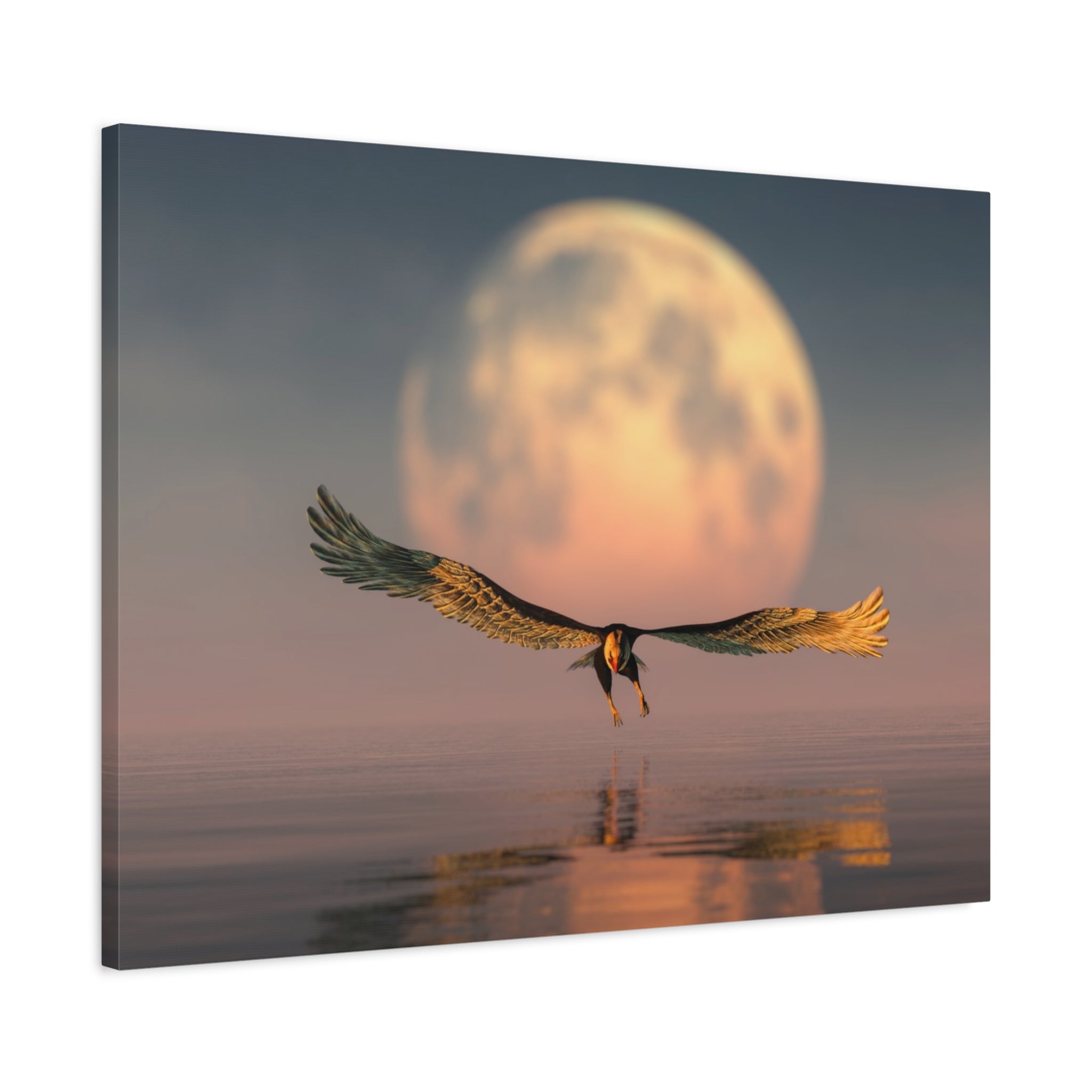 canvas-print-eagle-moon-illustration-living-room-wall-decor-stretched-matte-canvas-art-home-decor-wildlife-painting-wall-hang