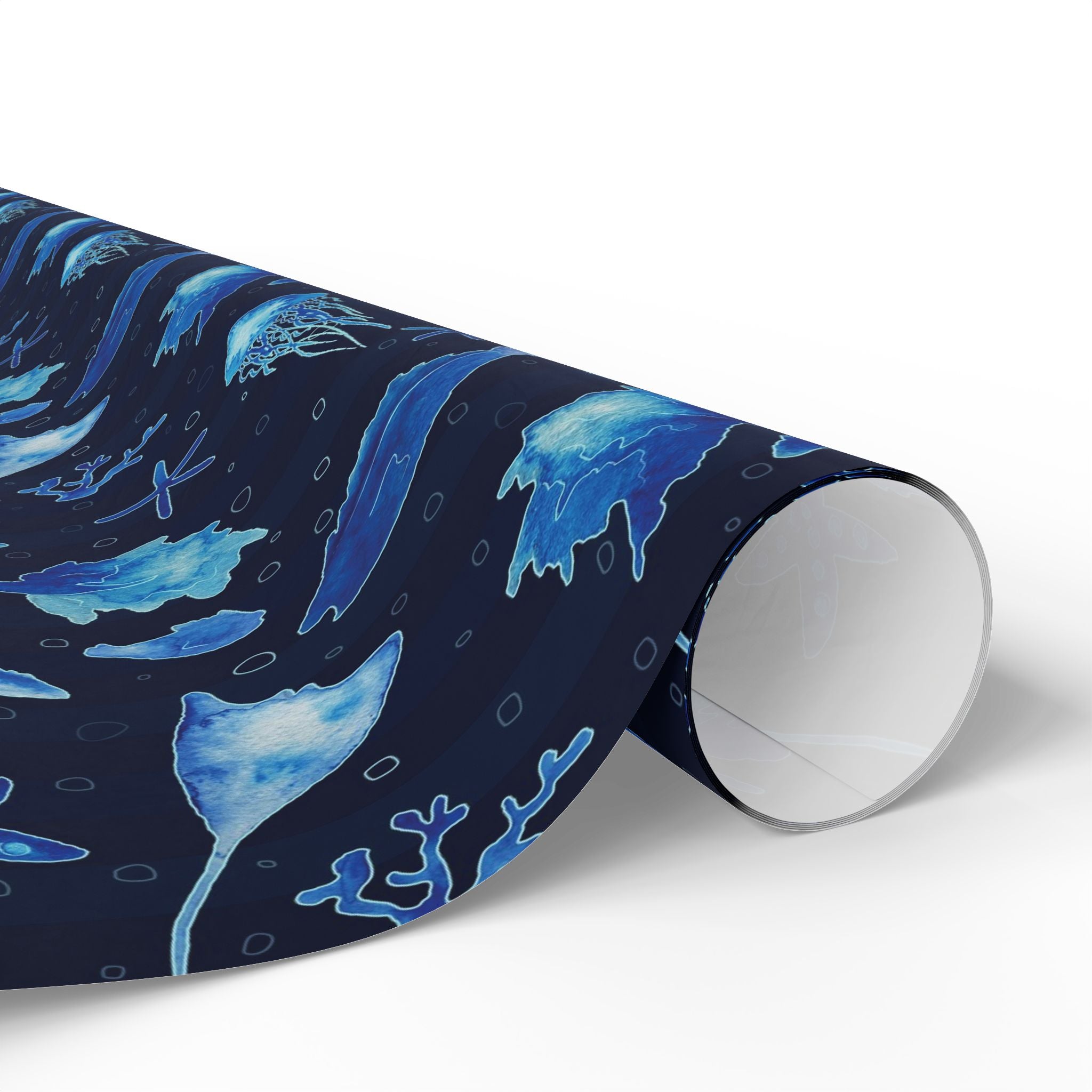 ocean-blue-wrapping-papers-sea-fish-medusa-watercolor-gift-wrap-underwater-theme-party-supplies-gift-wrapping-sheets-nautical