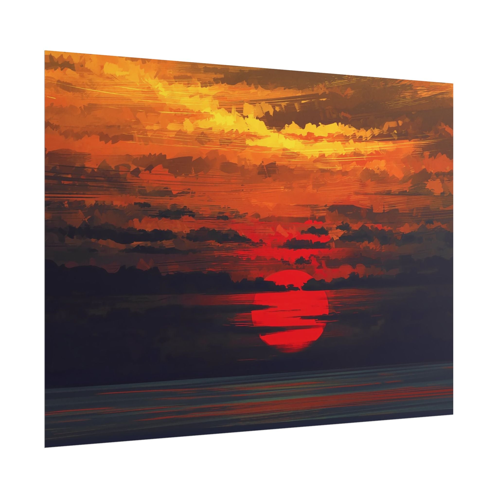 red-sunset-landscape-poster-print-cozy-home-decor-living-room-decor-farm-house-wall-decor-house-warming-gift