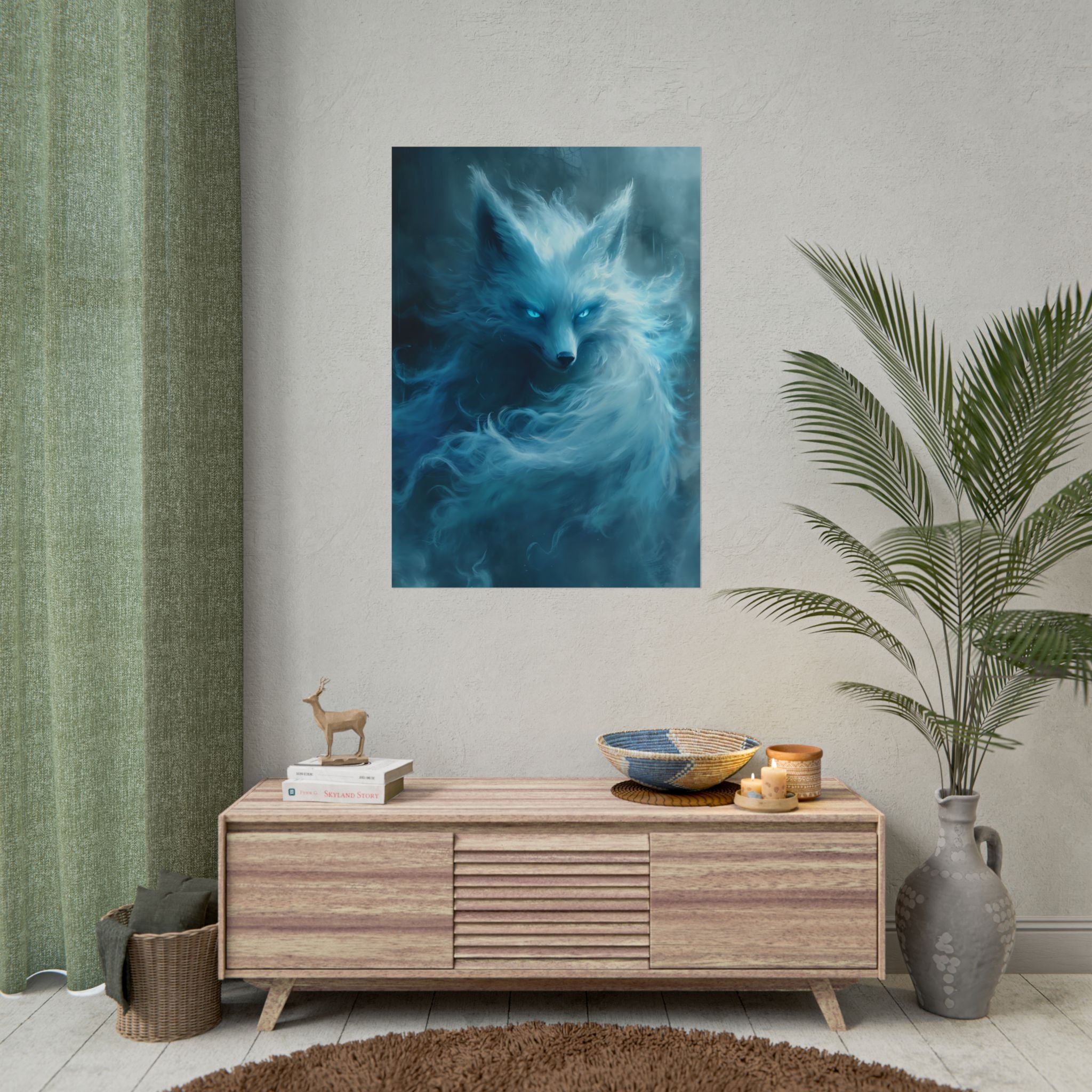 arctic-white-snow-fox-poster-print-fantasy-decor-wildlife-wall-art-home-decor-animal-lover-gift-anime-fantasy-gift