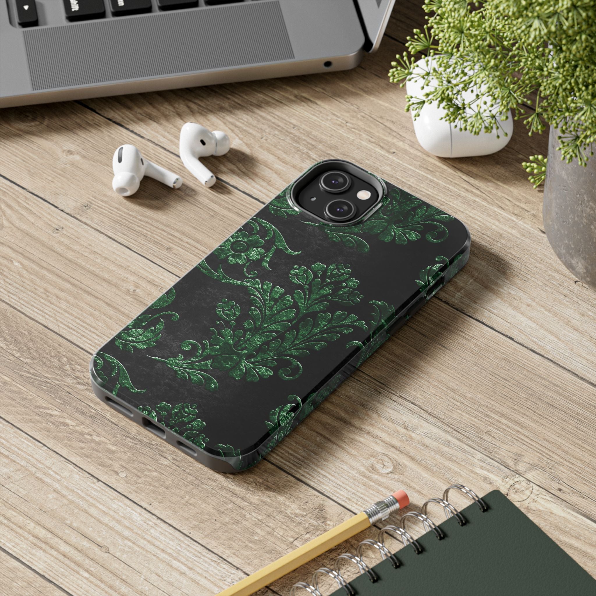 embossed-emerald-velvet-tough-iphone-case-protective-iphone-cover-heavy-duty-iphone-case-rugged-phone-case-durable-smartphone