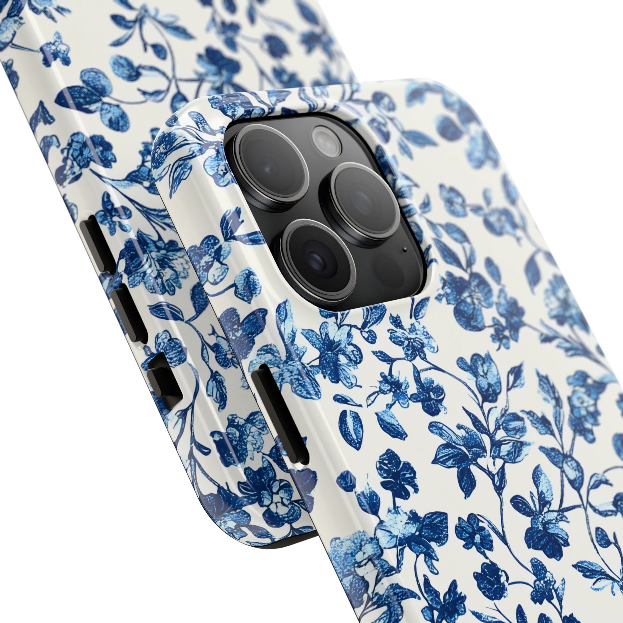 french-toile-floral-tough-phone-case-blue-phone-cover-protective-iphone-case-hard-shell-cellphone-case-vintage-design-phone-c