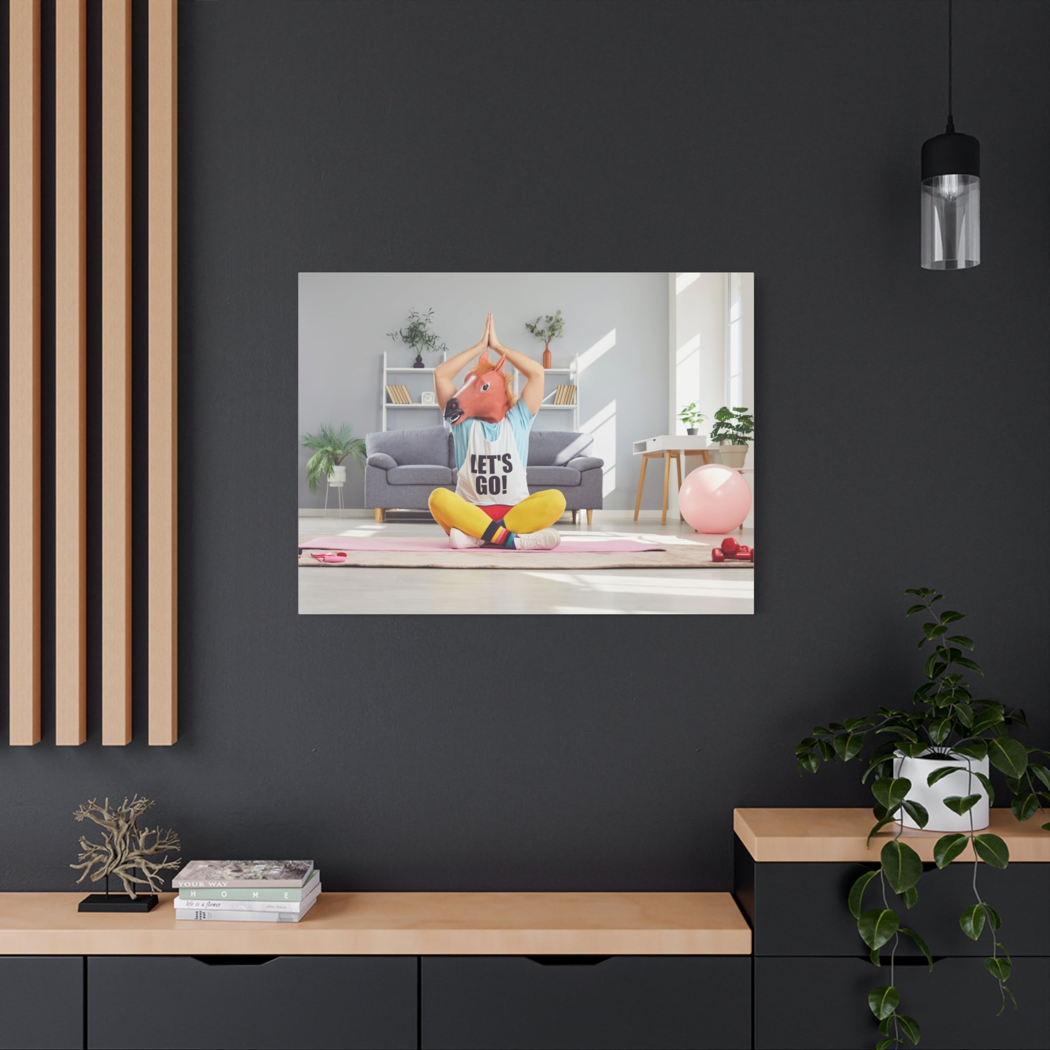 yoga-canvas-funny-horse-mask-matte-wall-art-stretched-decoration-home-decor-gift-poster-print-artwork