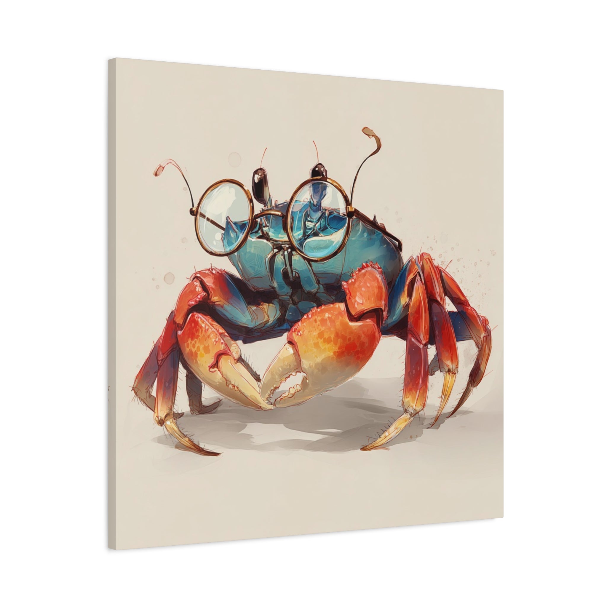 whimsical-geek-crab-art-canvas-quirky-home-decor-for-beach-lovers-canvas-wall-art