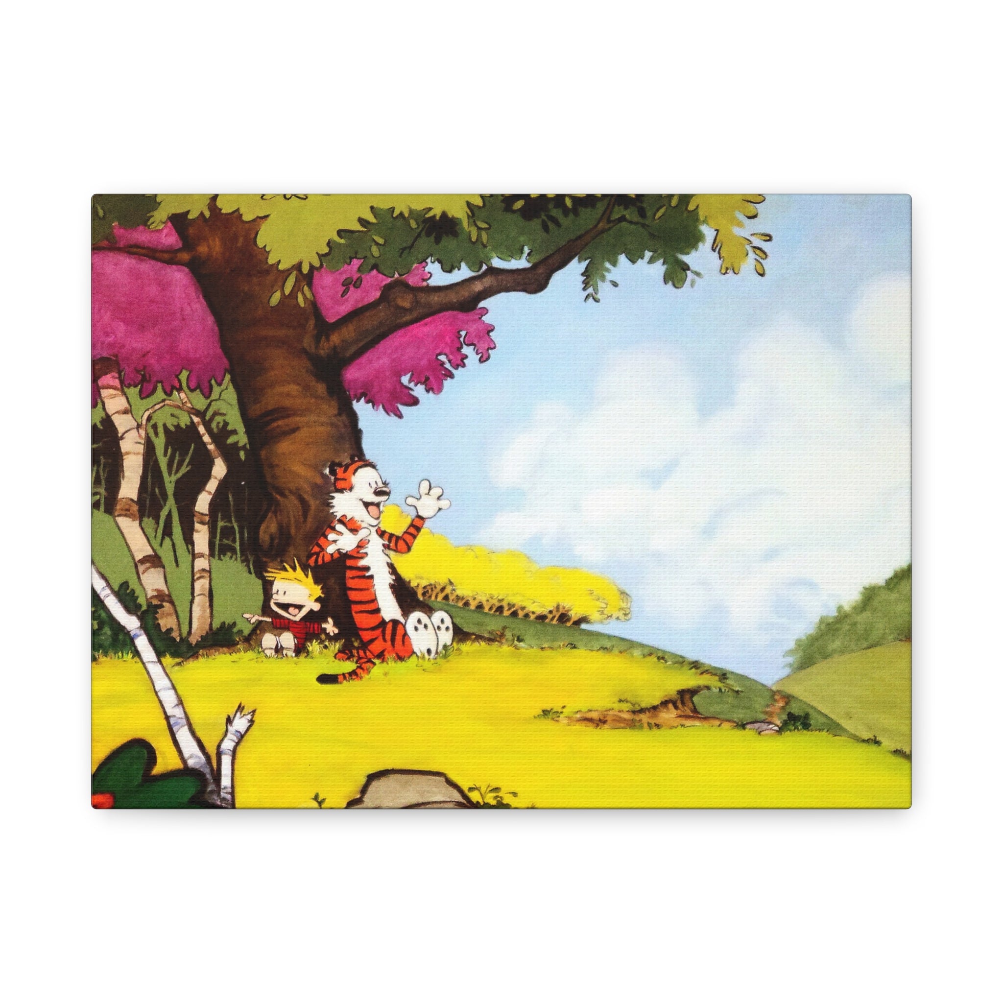 Calvin and Hobbes Canvas Wall Art - Nostalgic Comic Strip Poster for Kids Room & Nursery Room Decor - Adventure Theme Print