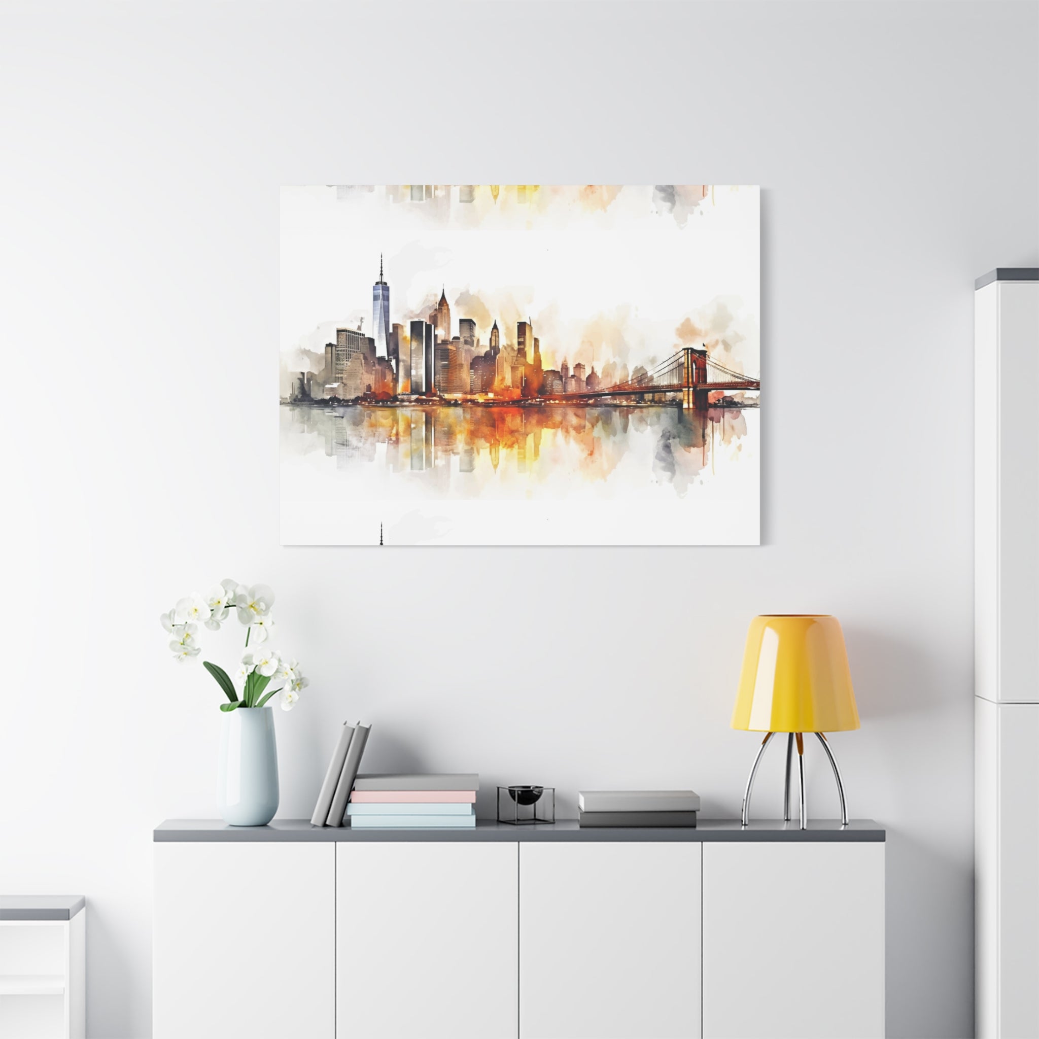 canvas-wall-art-print-watercolor-new-york-city-cityscape-home-decor-matte-stretched-alternative-nyc-wall-decor-urban-landscap