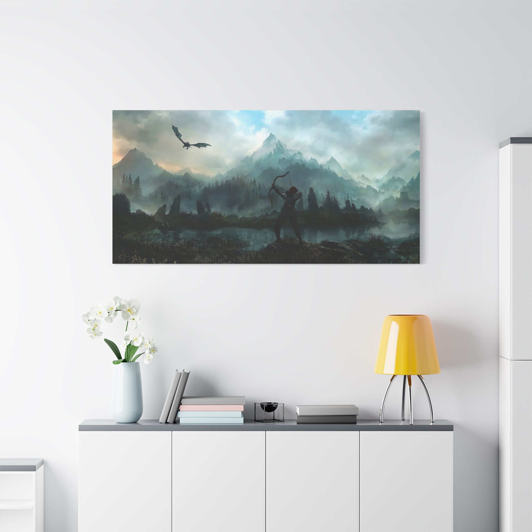 Aela The Elder Scrolls Skyrim Canvas Wall Art - Dragon Game Canvas Print Room Decor, Gaming Wall Art, Skyrim Gift