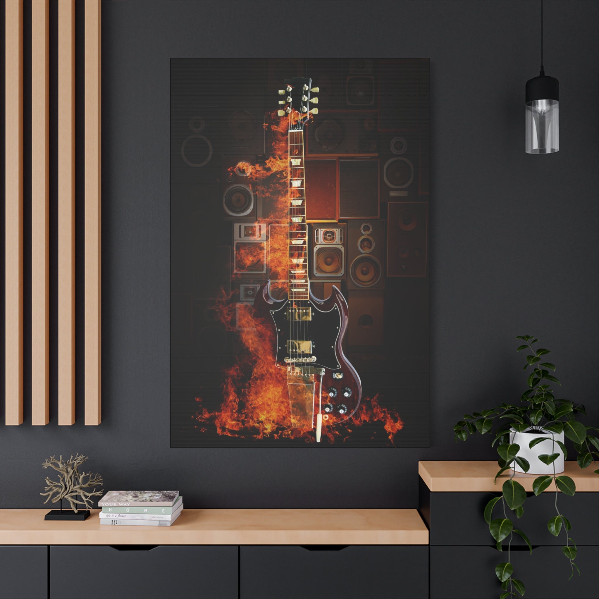canvas-print-rock-n-roll-guitar-in-fire-home-wall-decor-music-art-gift-matte-stretched-wall-art-musicians-gift-guitarist-deco