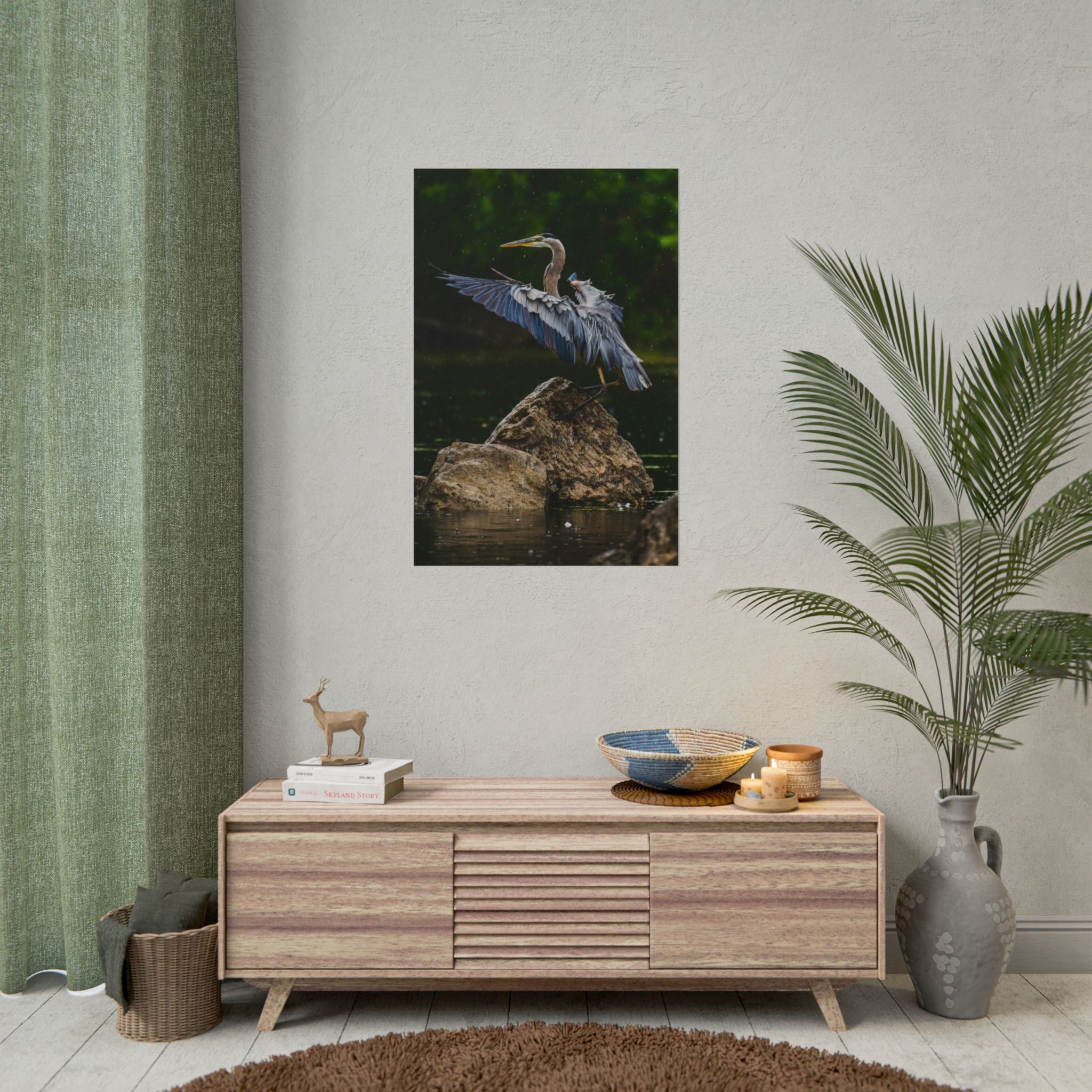 great-blue-heron-poster-wall-art-home-decor-bird-lover-gift-nature-wall-hanging-wildlife-poster