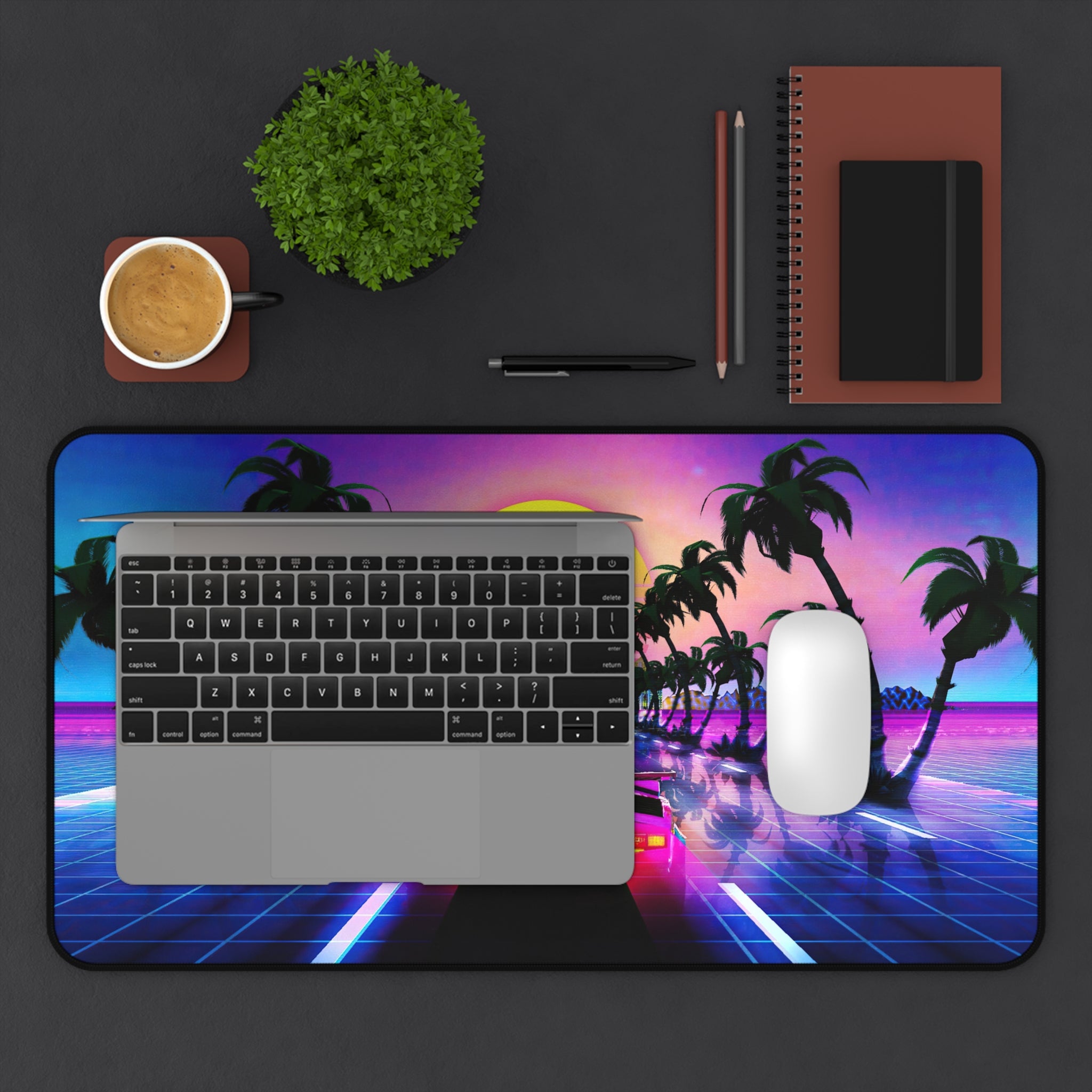 sports-car-sci-fi-palm-tree-vaporwave-mouse-pad-retrowave-city-desk-mat-neon-synthwave-desk-pad-vaporwave-neon-colors