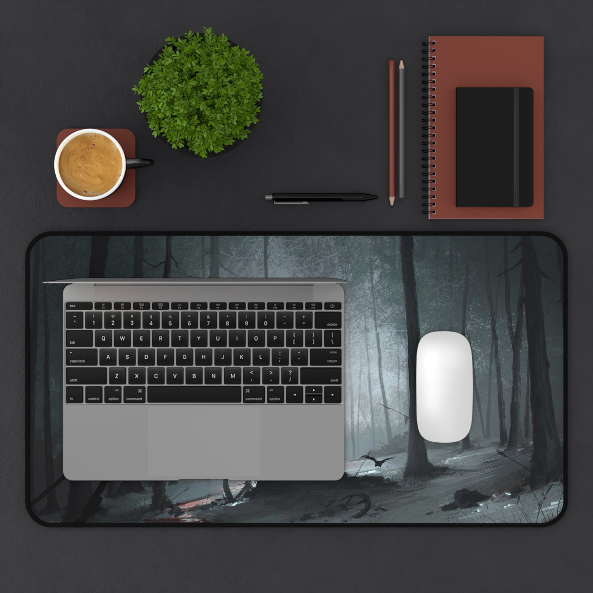 fantasy-samurai-warrior-mouse-pad-japanese-katana-samurai-warrior-in-grey-forest-desk-mat-japanese-anime-samurai-desk-pad