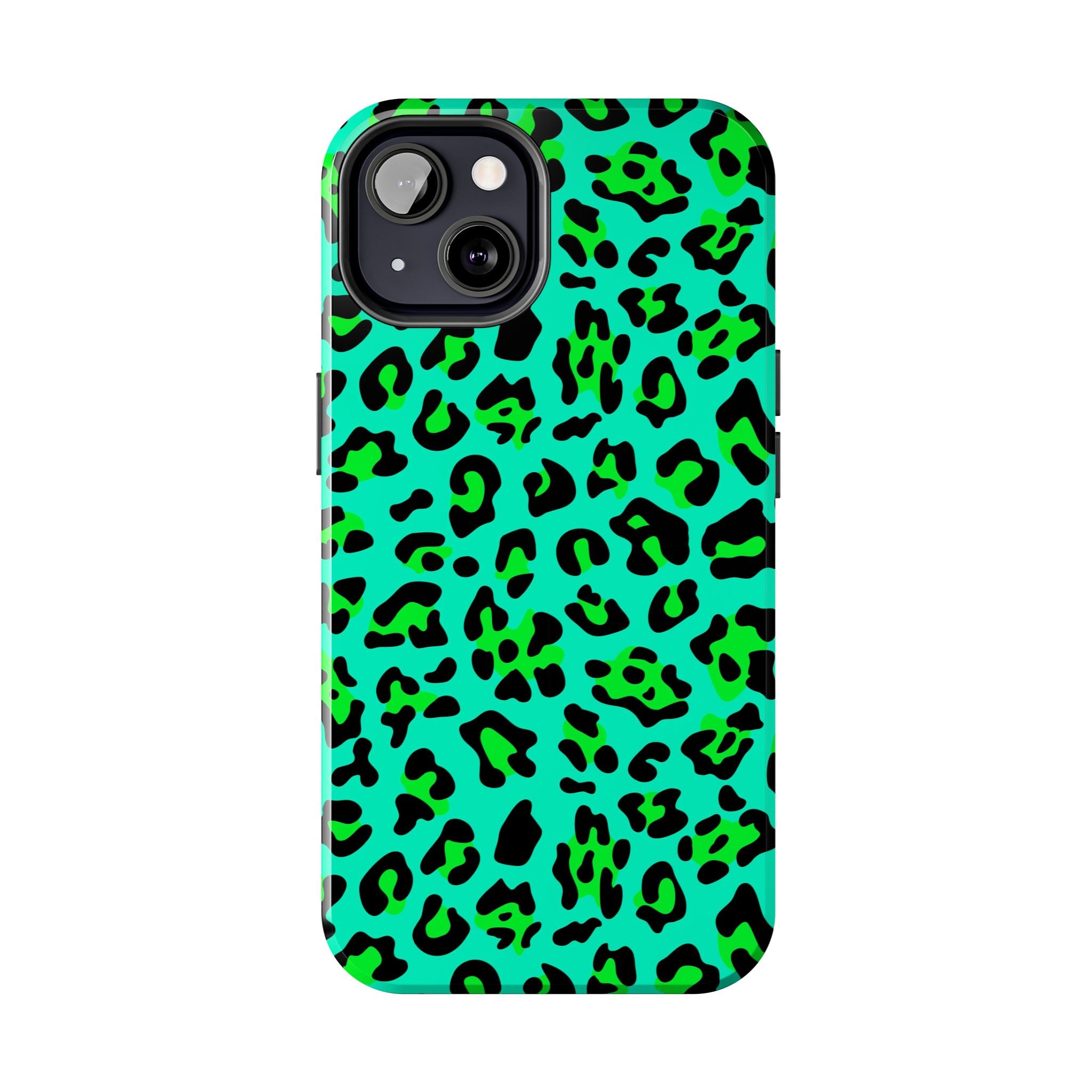 neon-green-teal-leopard-iphone-tough-case-stylish-phone-cover-protective-cellphone-case-trendy-smartphone-accessory-gift-for-