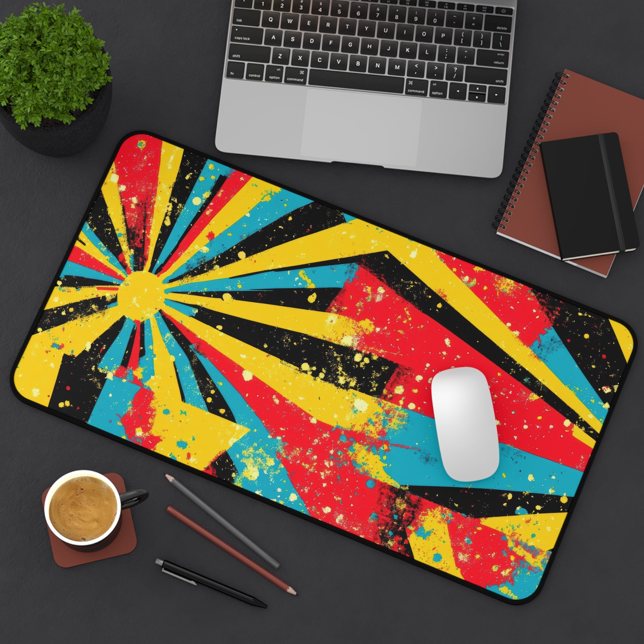 vibrant-multicolor-pop-art-desk-pad-abstract-mouse-pad-colorful-desk-mat-rainbow-abstract-desk-mat-bright-mousepad