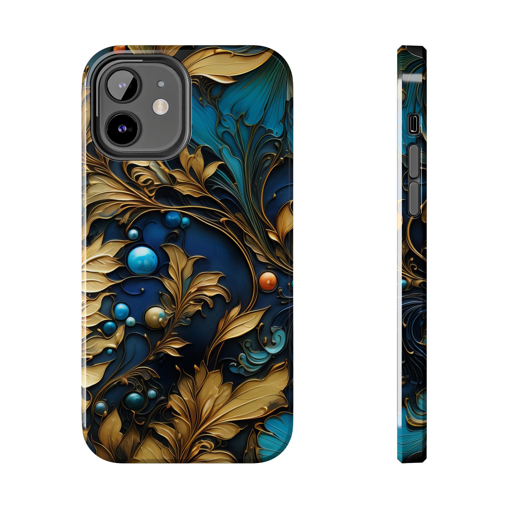 textured-art-nouveau-floral-tough-phone-case-cottagecore-iphone-case-unique-floral-phone-cover-vintage-style-iphone-case-prot