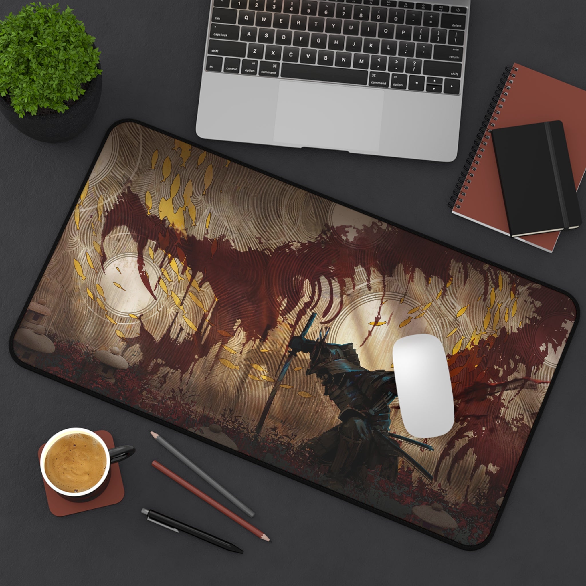 fantasy-samurai-warrior-mouse-pad-japanese-katana-samurai-warrior-desk-mat-japanese-anime-samurai-desk-pad-viper-art