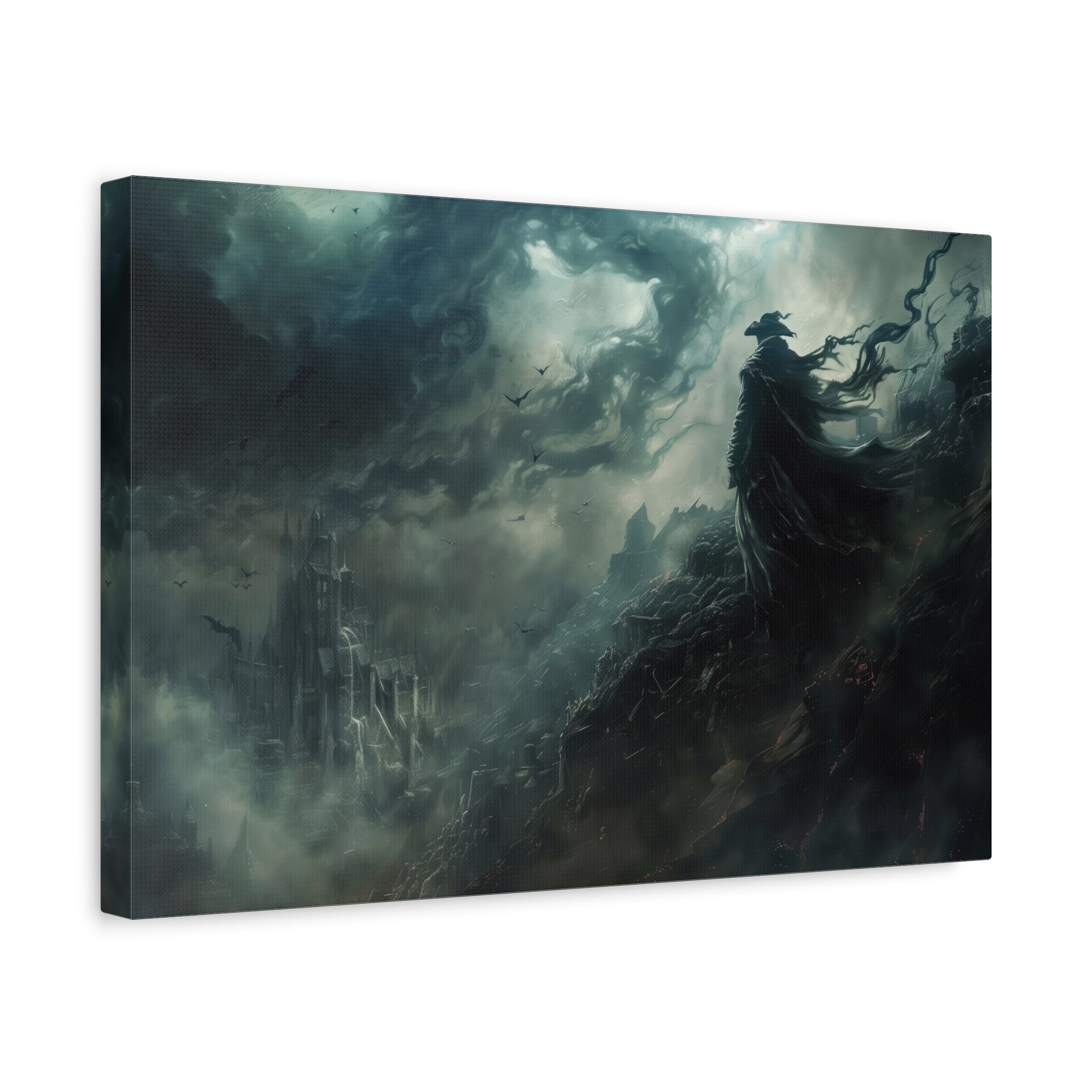 Bloodborne The Hunter Scenery Canvas Wall Art, Crow Cloak Bird Sword - Home Decor, Game Wall Print