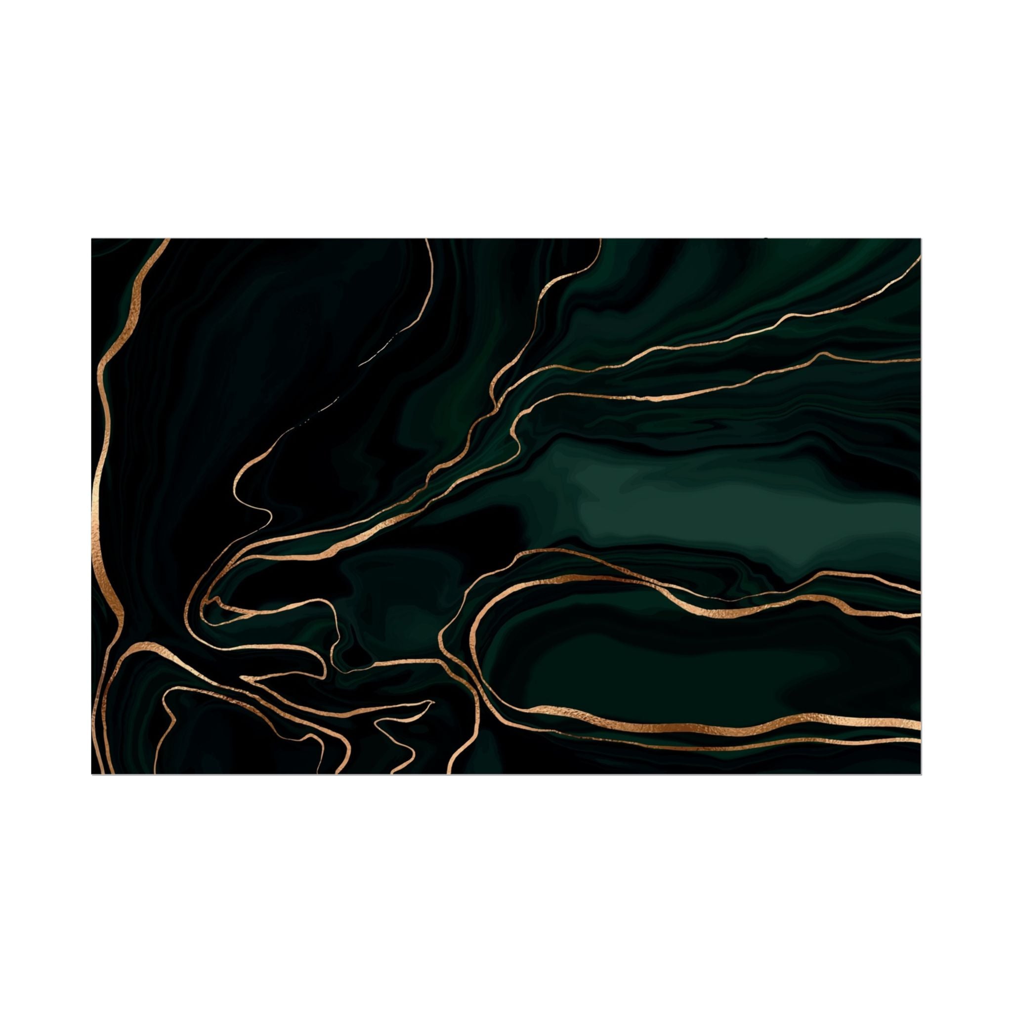 Abstract Green Gold Poster Print - Wall Art, Home Decor, Office Decor, Green Canvas Bedroom, Modern Art, Green Print