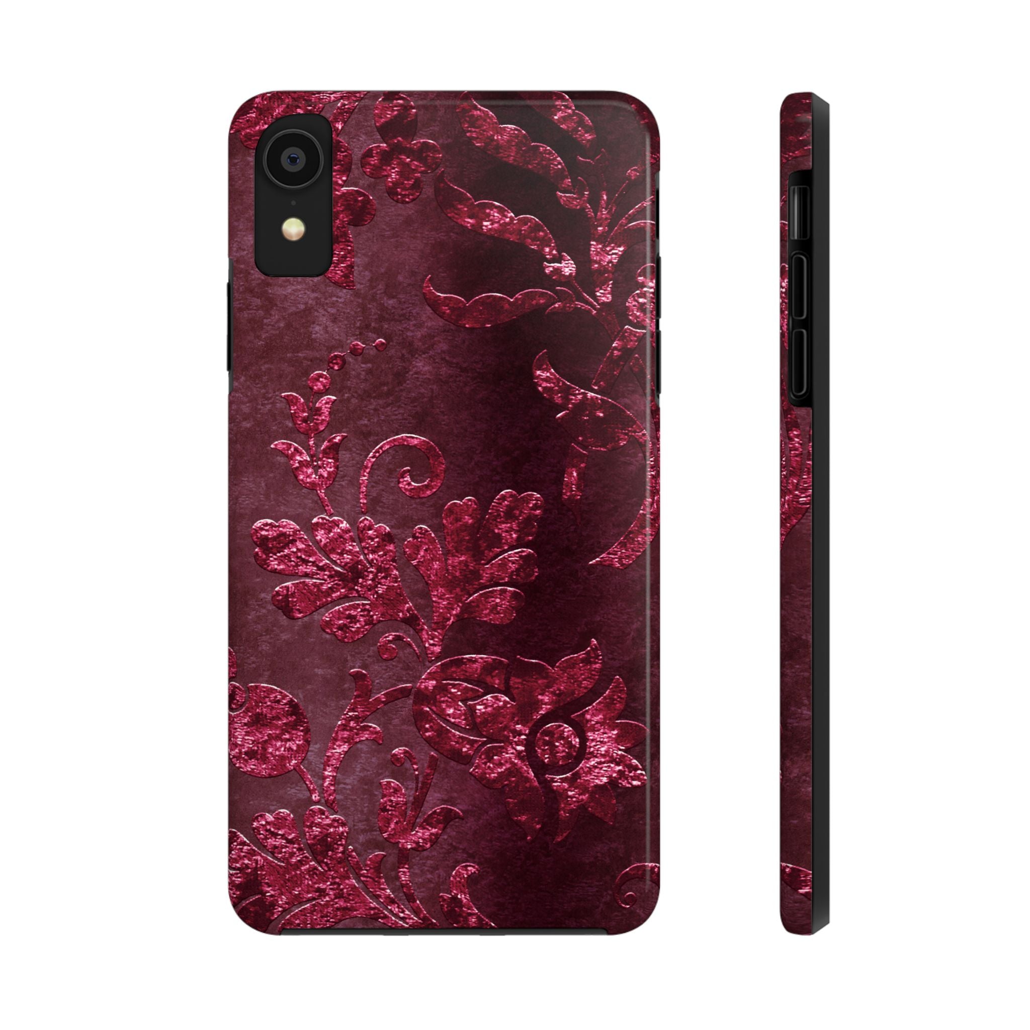embossed-burgundy-velvet-tough-iphone-case-protective-iphone-cover-heavy-duty-iphone-case-rugged-phone-case-durable-smartphon